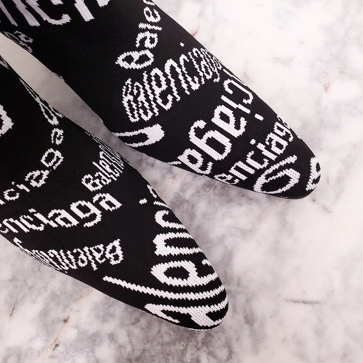 BALENCIAGA BLACK LOGO BOOTIES - SIZE 37 - Image 3