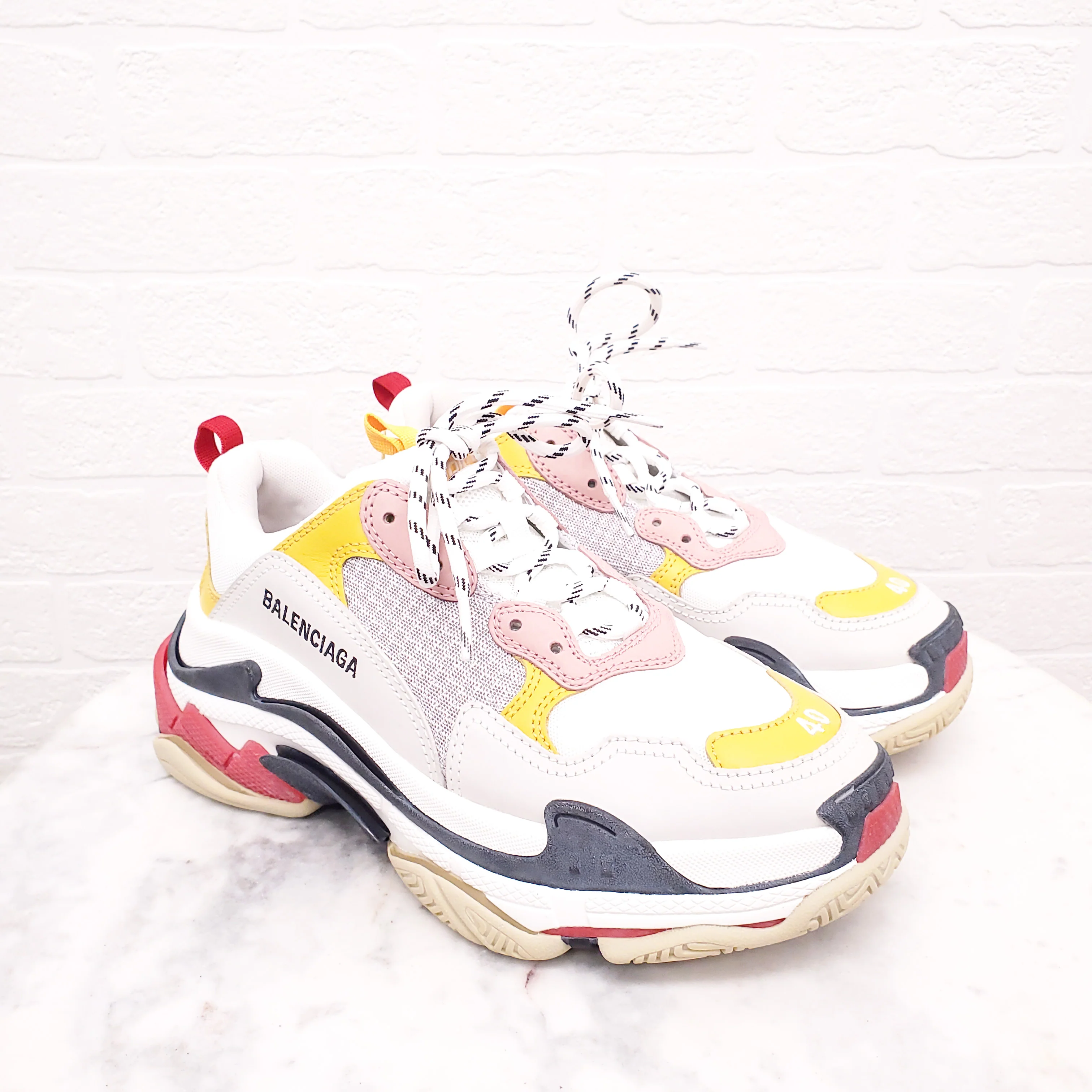 BALENCIAGA MESH/ROSE FLUO CLEAR SOLE SNEAKERS - SIZE 40 - Image 3