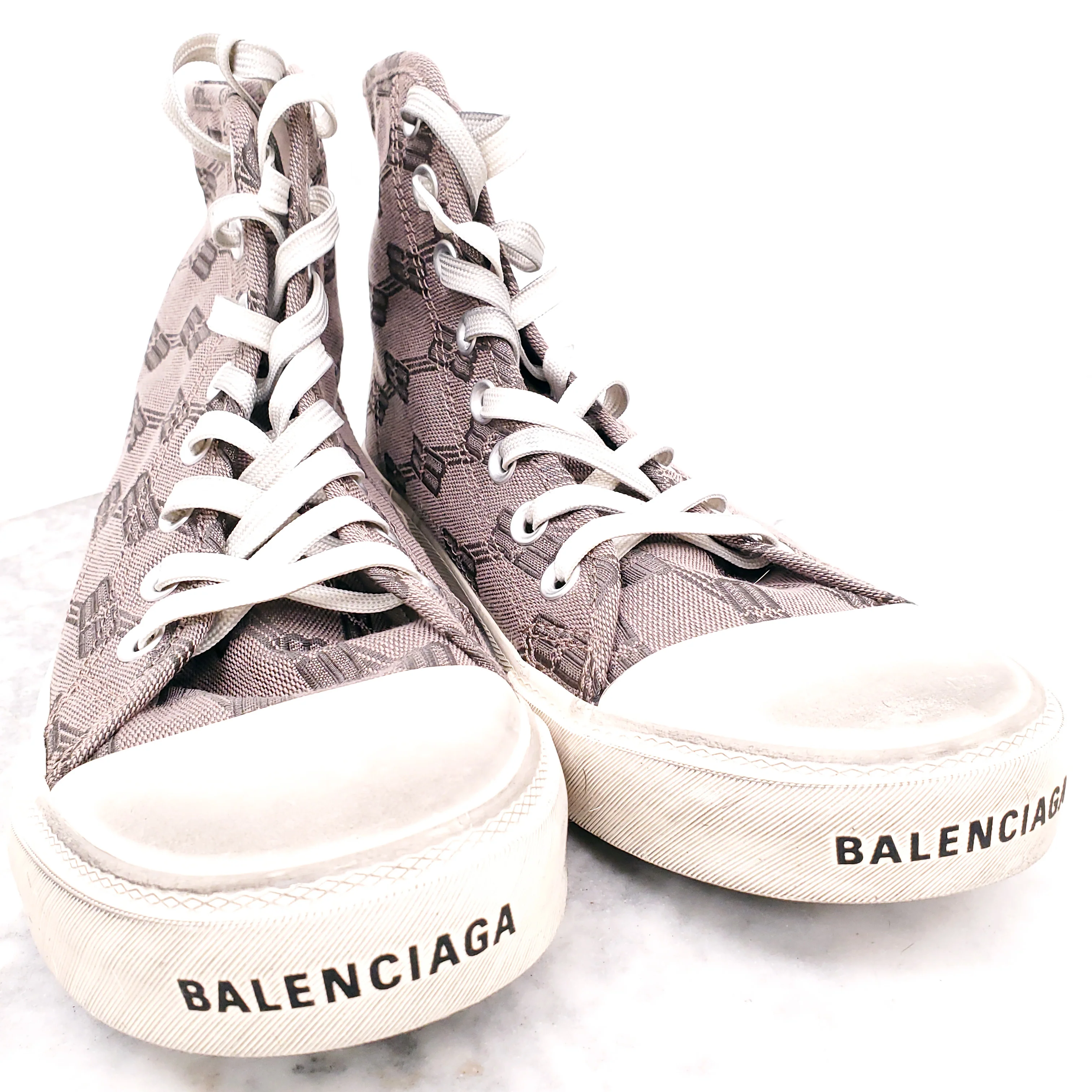 BALENCIAGA PARIS LOGO HIGH TOP SNEAKERS - SIZE 40 - Image 4