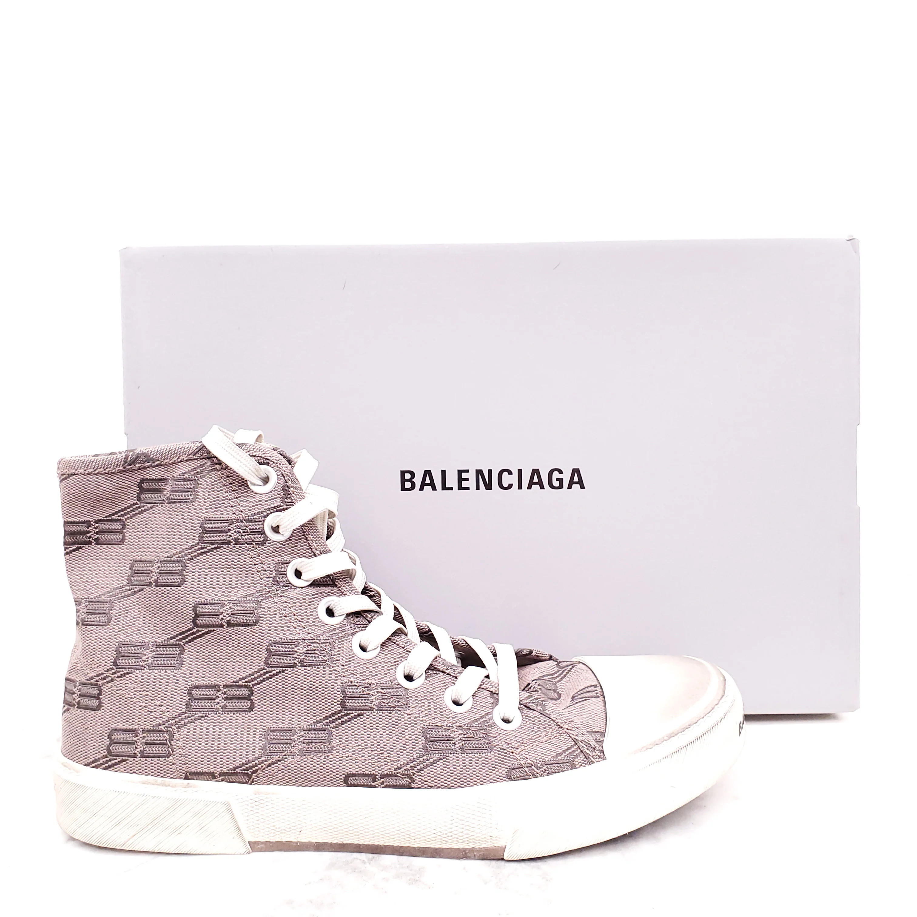 BALENCIAGA PARIS LOGO HIGH TOP SNEAKERS - SIZE 40 - Image 5