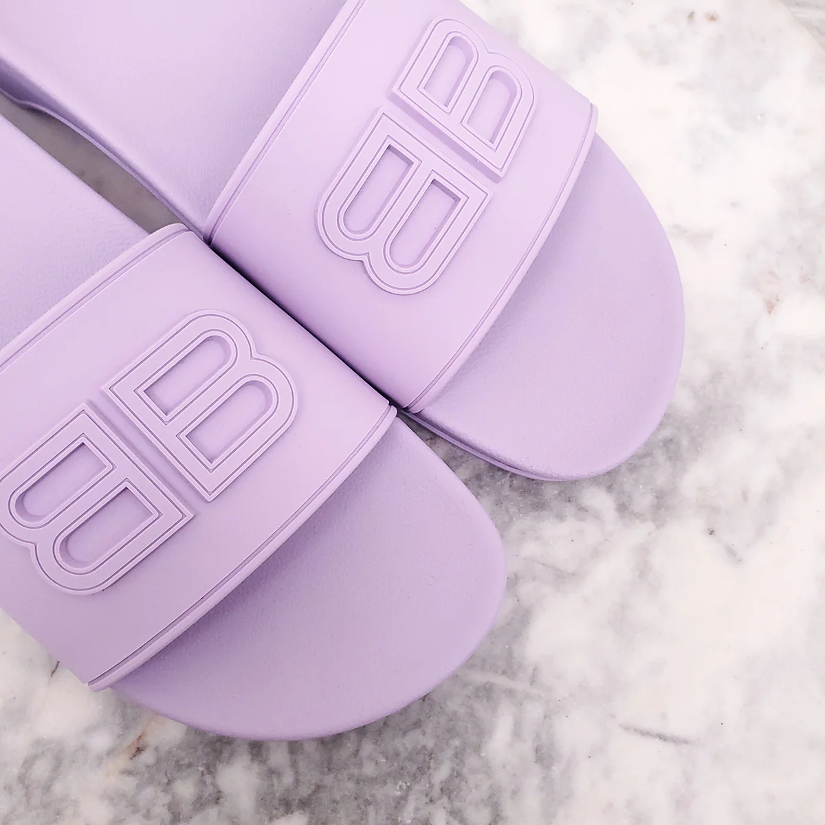 BALENCIAGA PURPLE LOGO SLIDES - SIZE 41 - Image 3