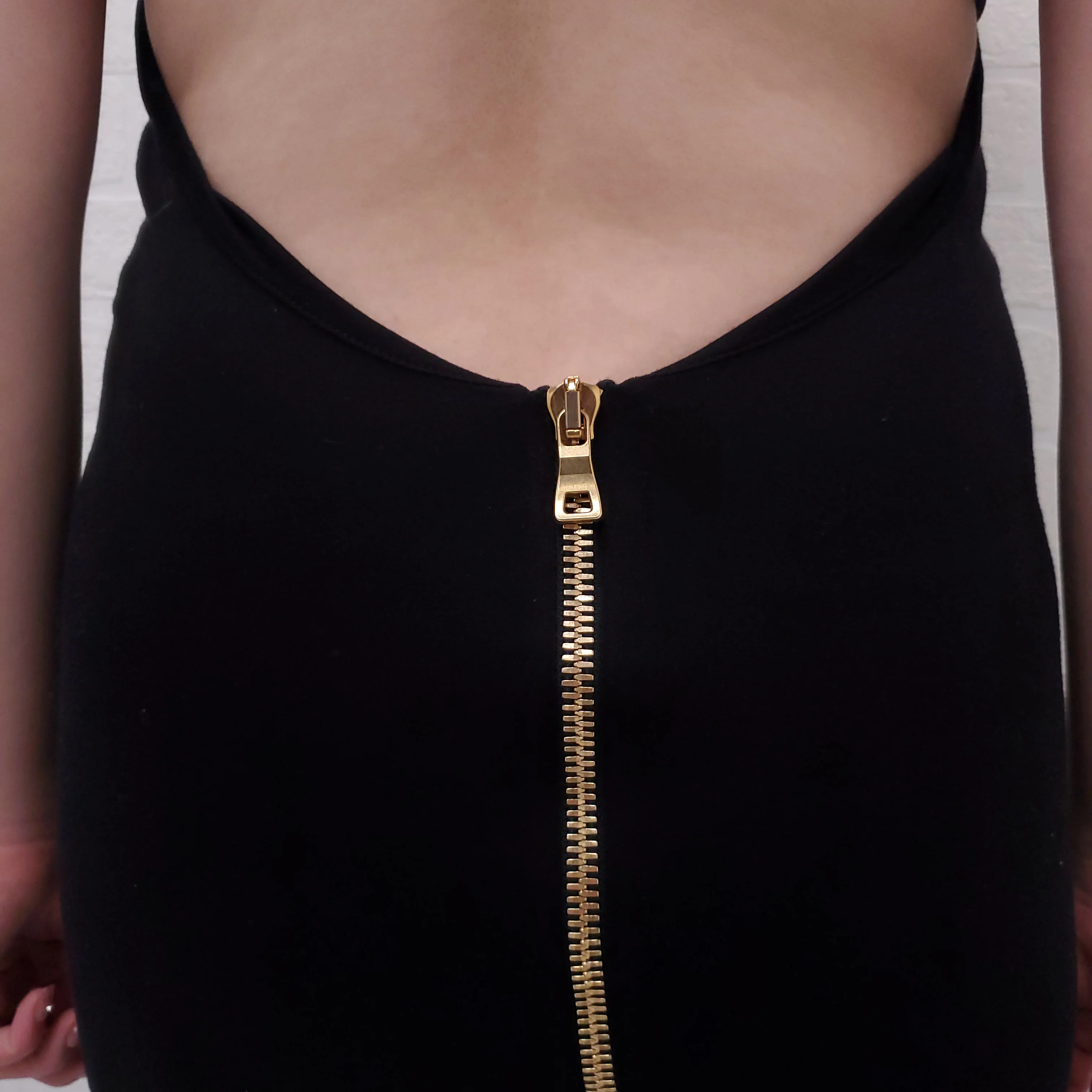 BALMAIN BLACK HALTER DRESS WITH LOGO BUTTON CLASP - SIZE 38 - Image 6