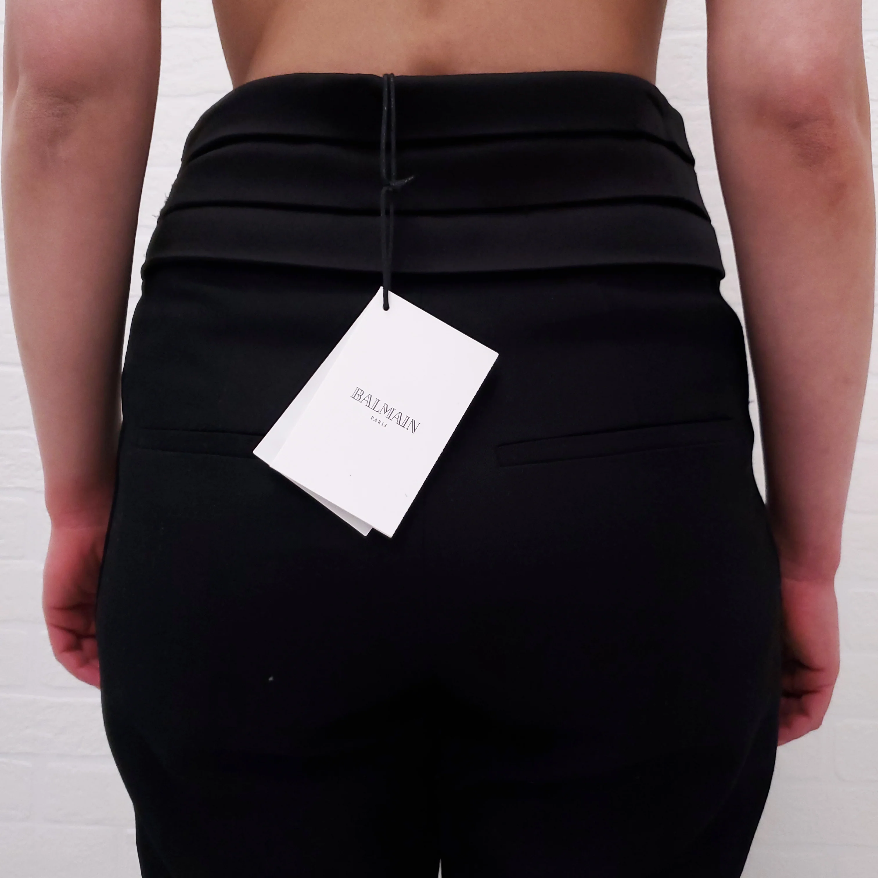 BALMAIN BLACK TUXEDO TROUSER - SIZE 34 - Image 5