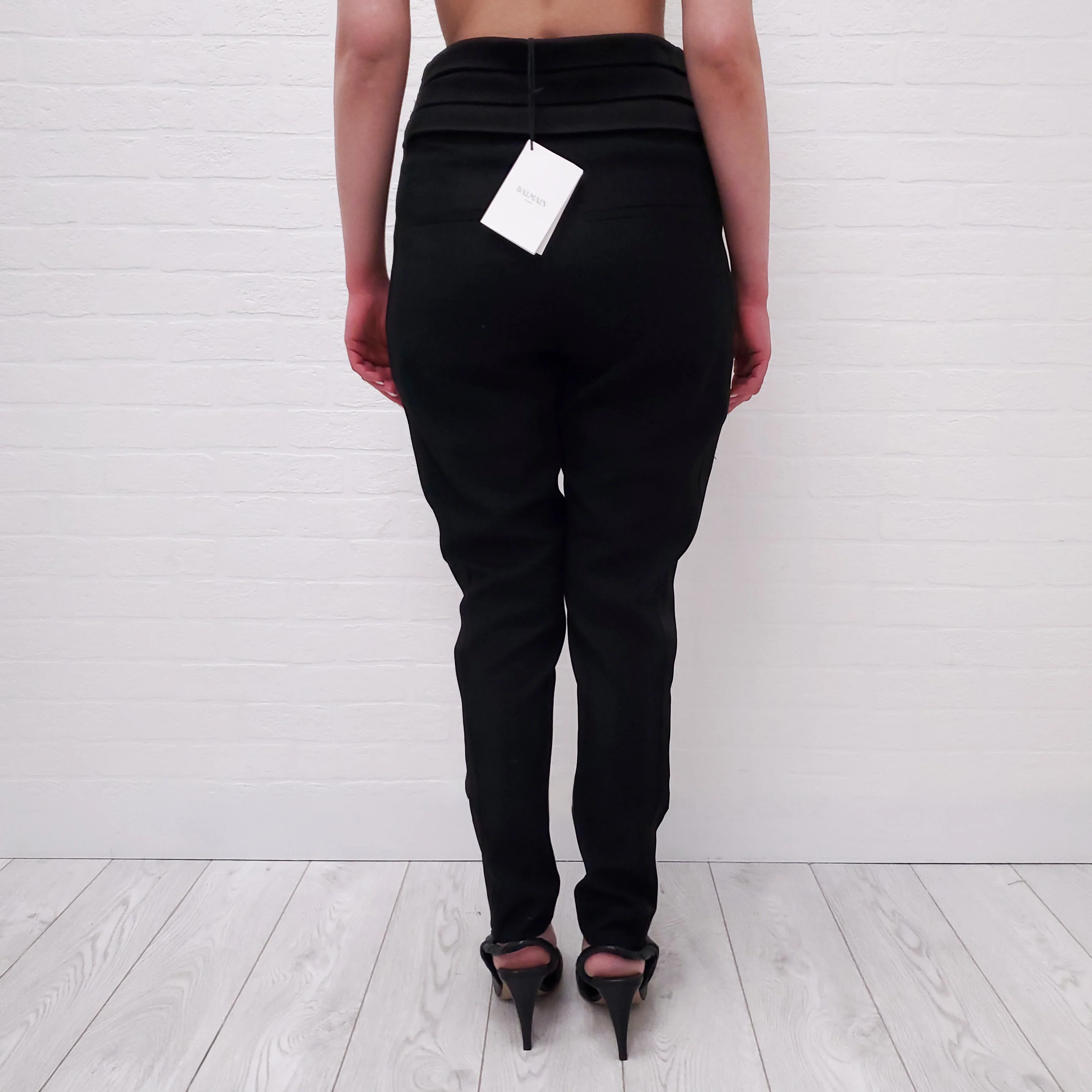 BALMAIN BLACK TUXEDO TROUSER - SIZE 34 - Image 6