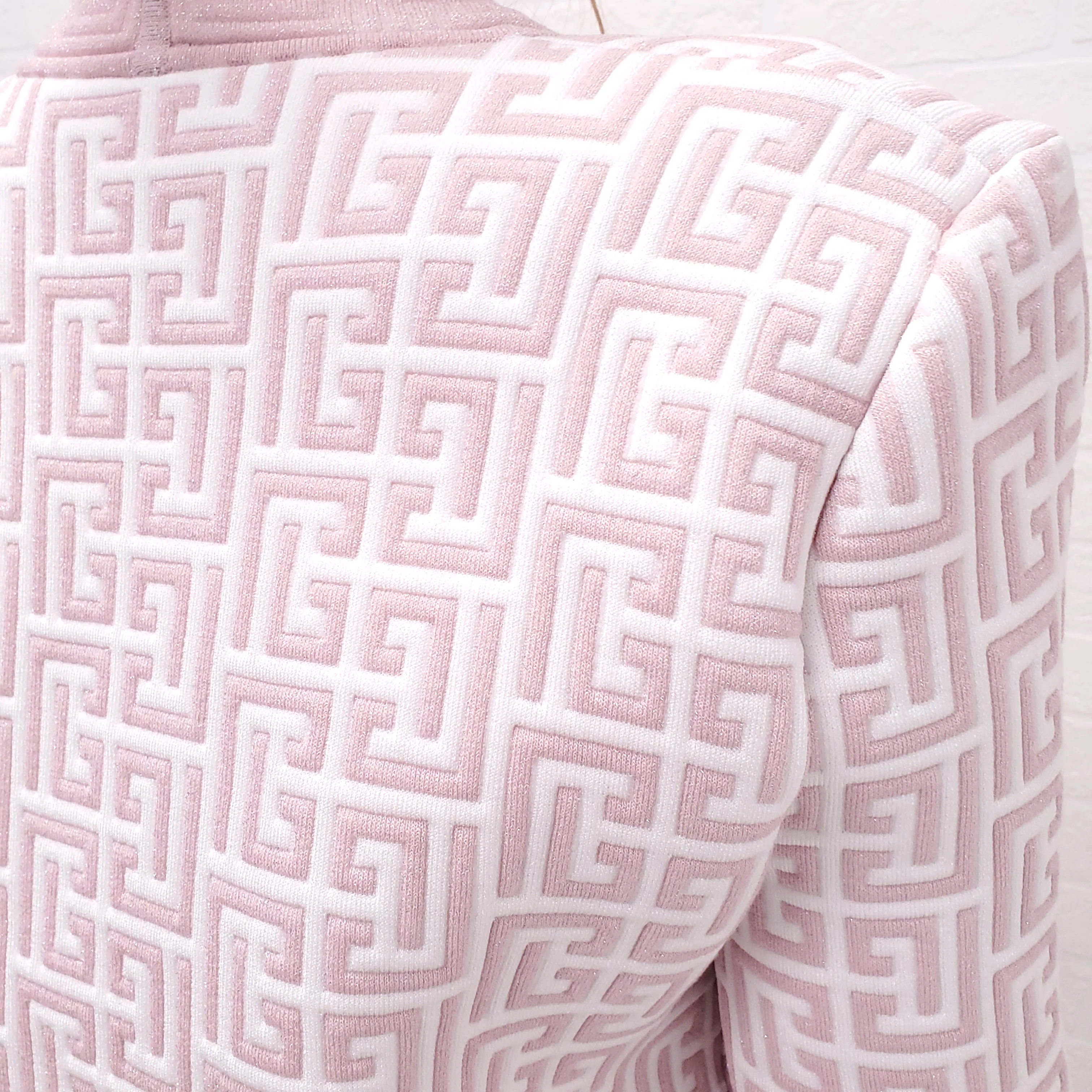 BALMAIN PINK MONOGRAM CARDIGAN - SIZE 40 - Image 4