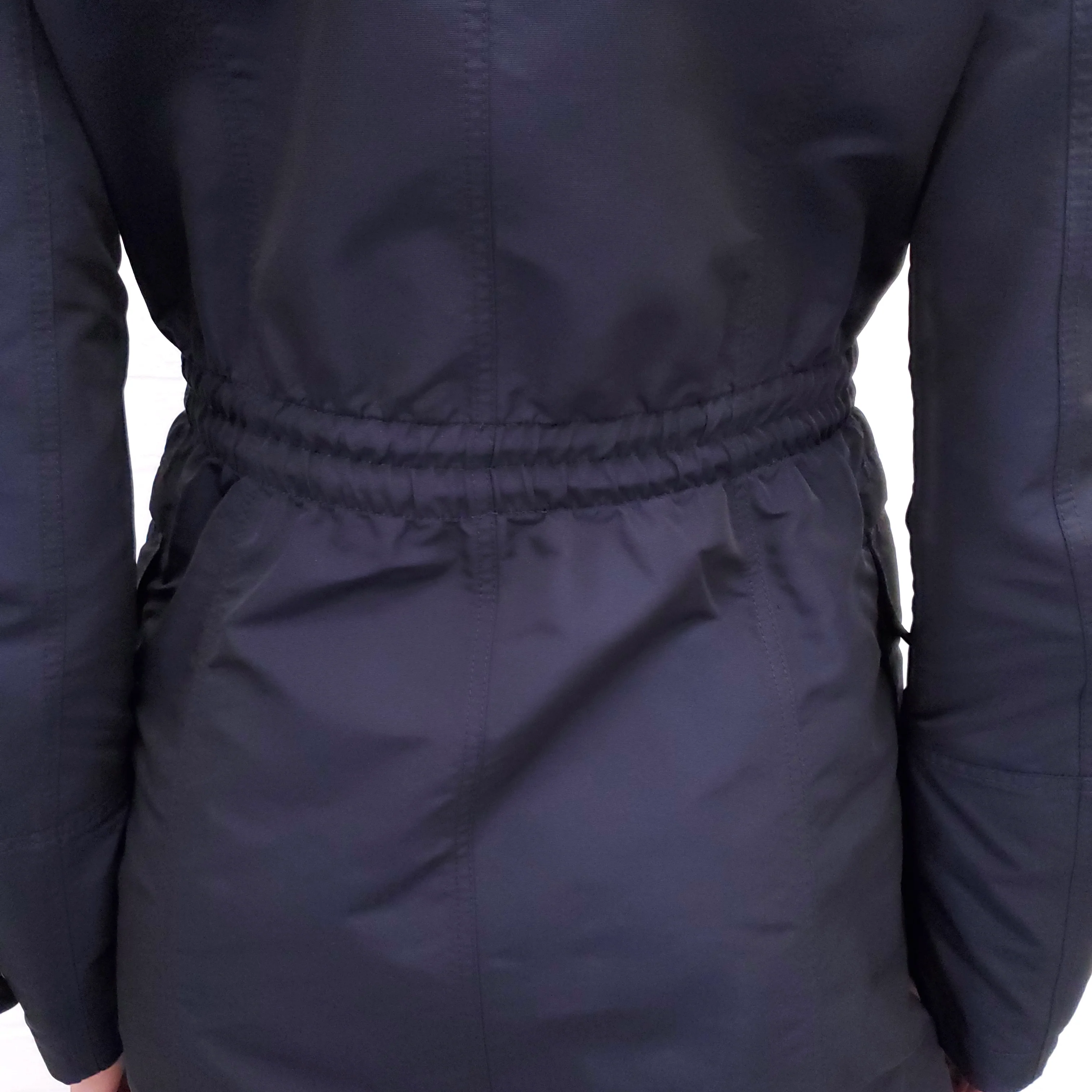 BURBERRY BRIT NAVY COAT WITH FUR HOOD - SIZE 2 - Image 10