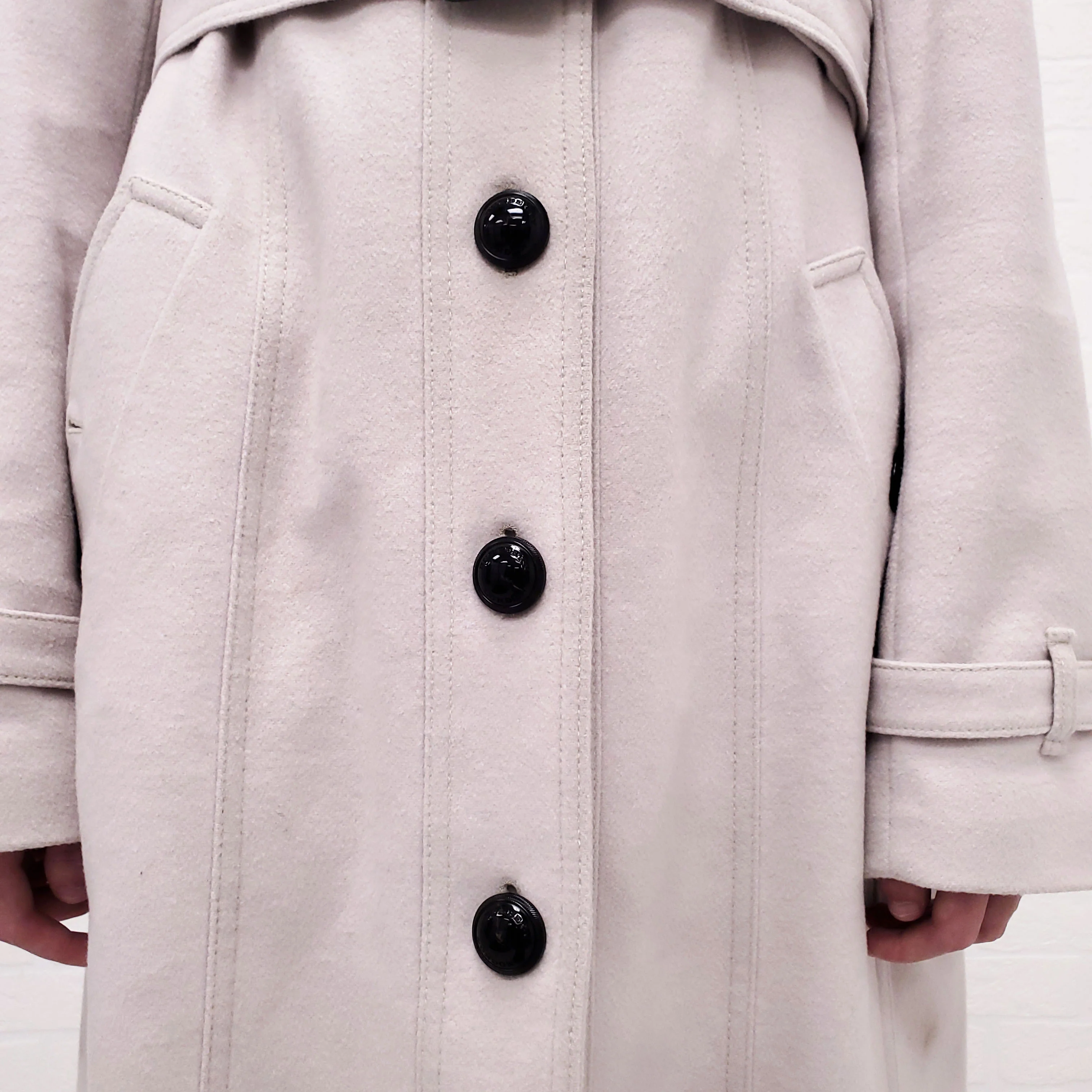 BURBERRY WOOL TRENCH COAT - SIZE 12 - Image 4