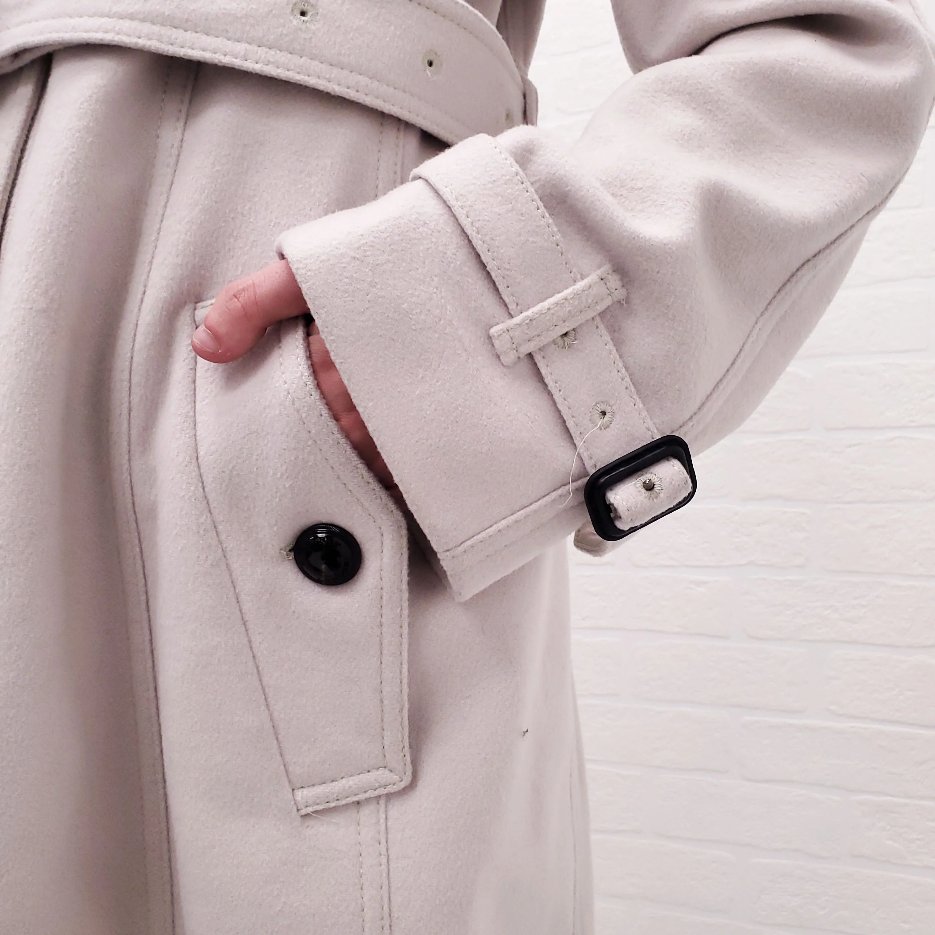 BURBERRY WOOL TRENCH COAT - SIZE 12 - Image 7