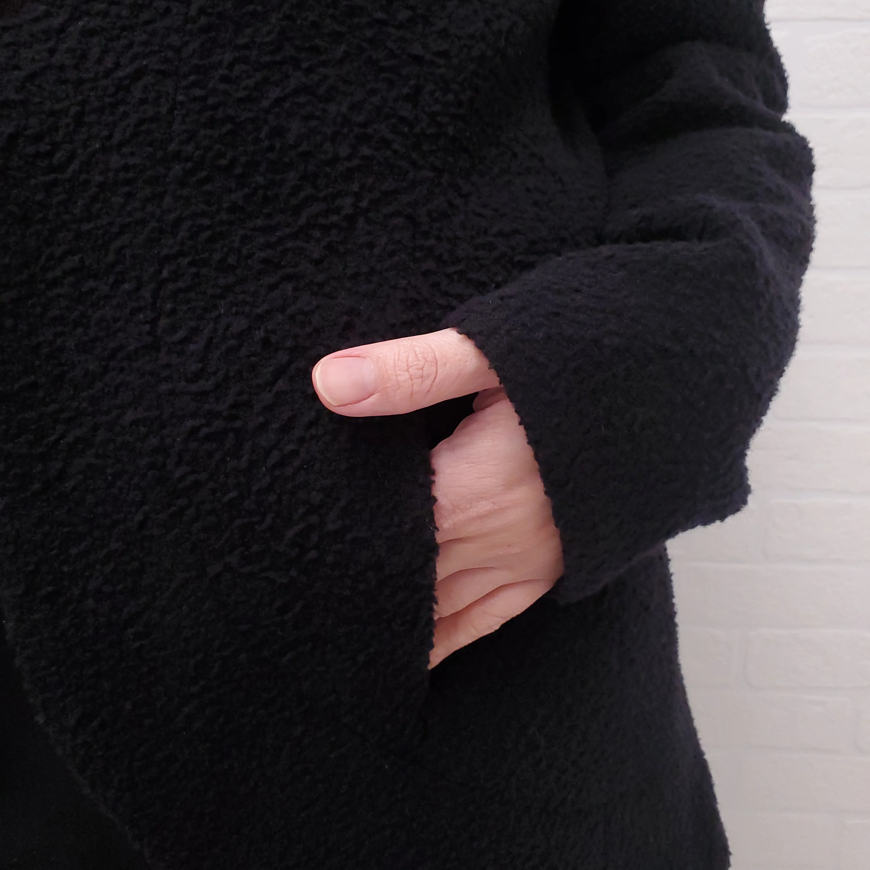 CHANEL BLACK TWEED JACKET WITH CC LOGO - SIZE 42 - Image 3