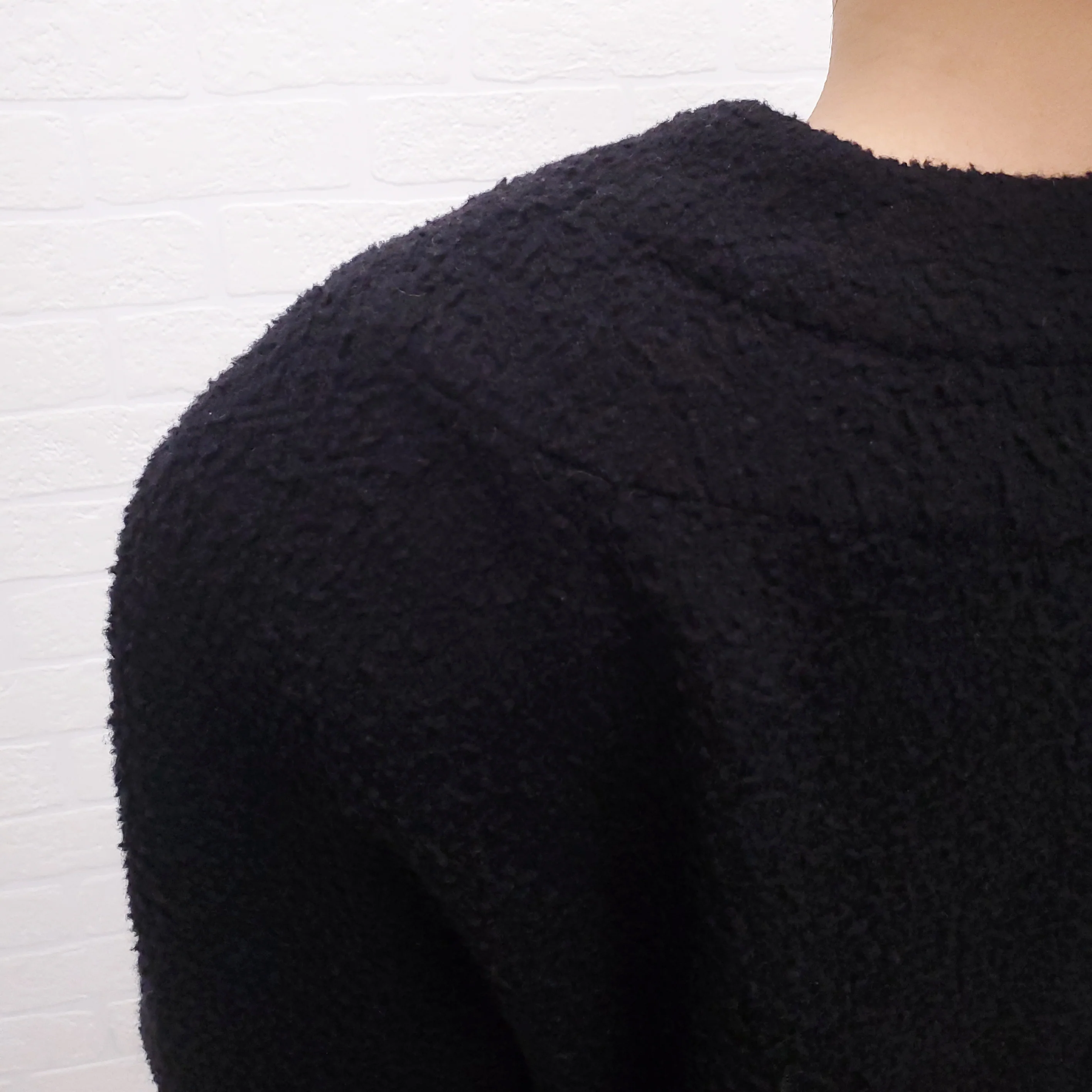 CHANEL BLACK TWEED JACKET WITH CC LOGO - SIZE 42 - Image 5