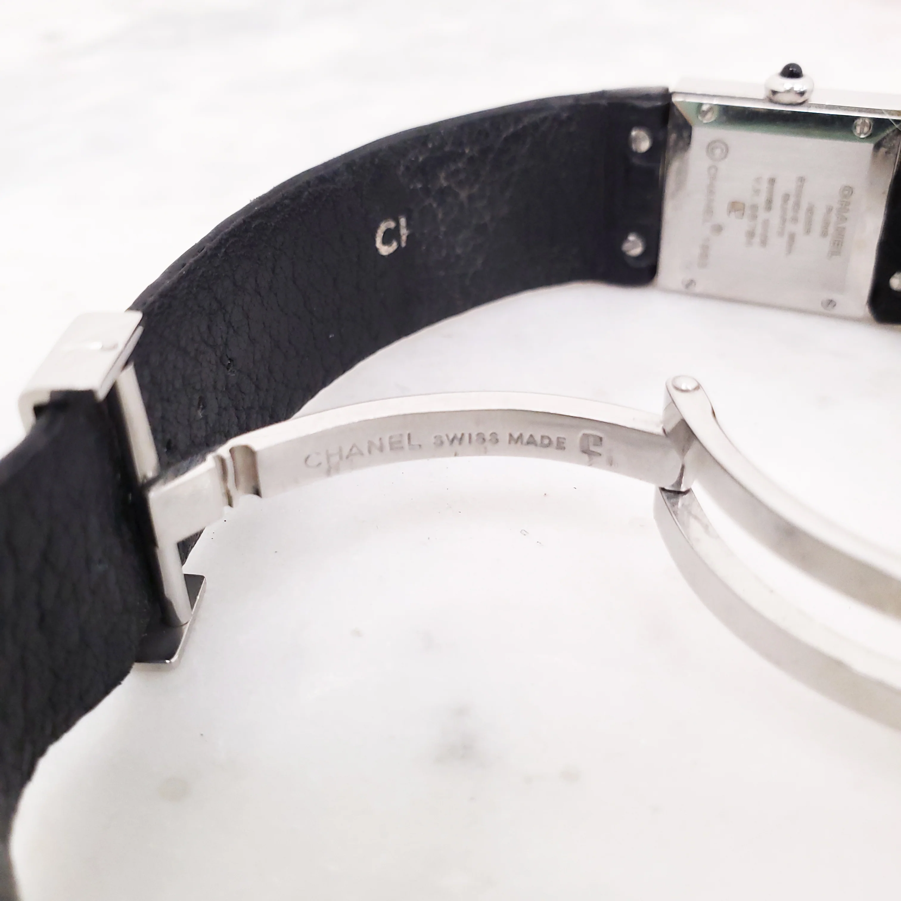 CHANEL DIAMOND WATCH WITH CROC BAND - Image 6