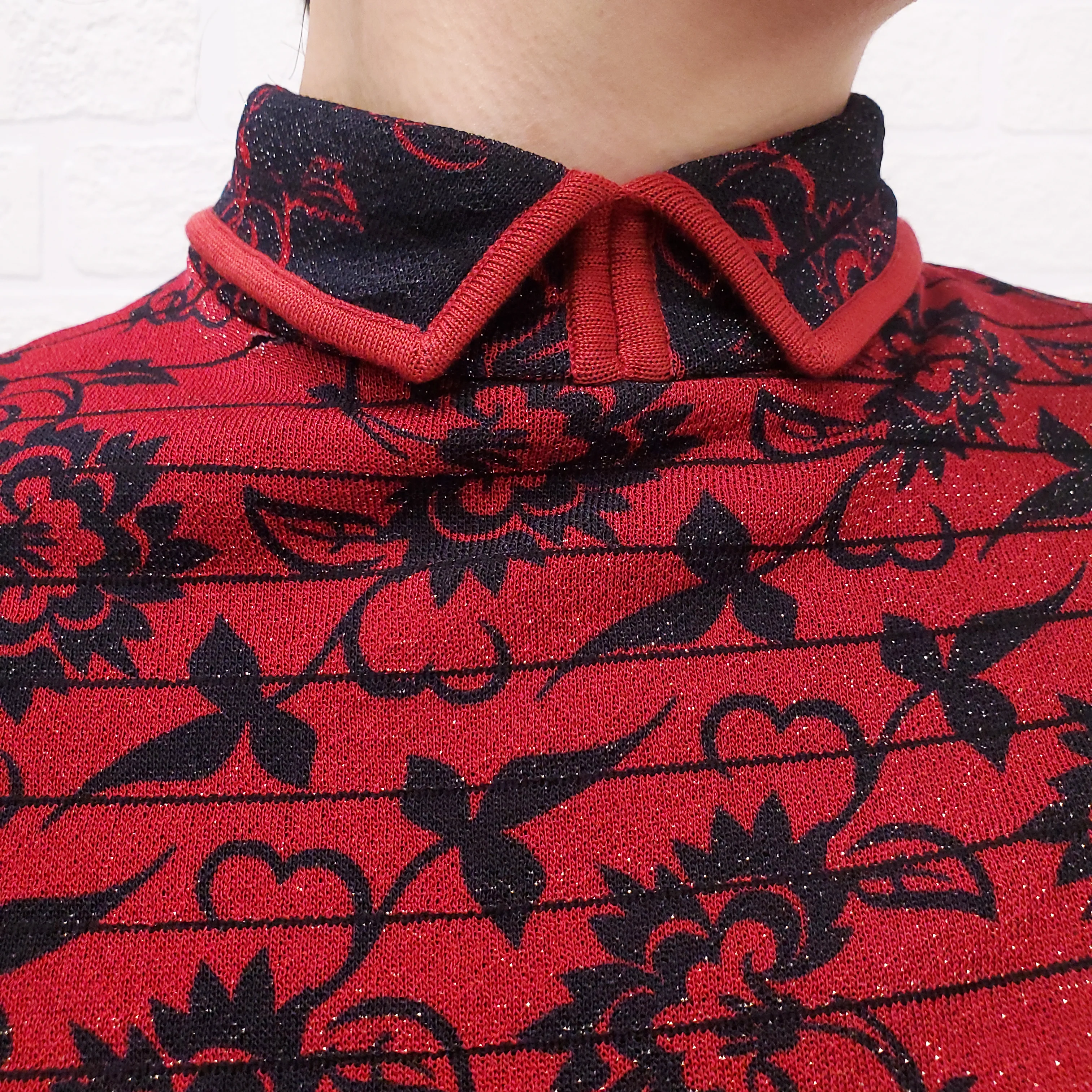 CHANEL WOOL MID-LENGTH PATTERNED DRESS - SIZE 40 - Image 3