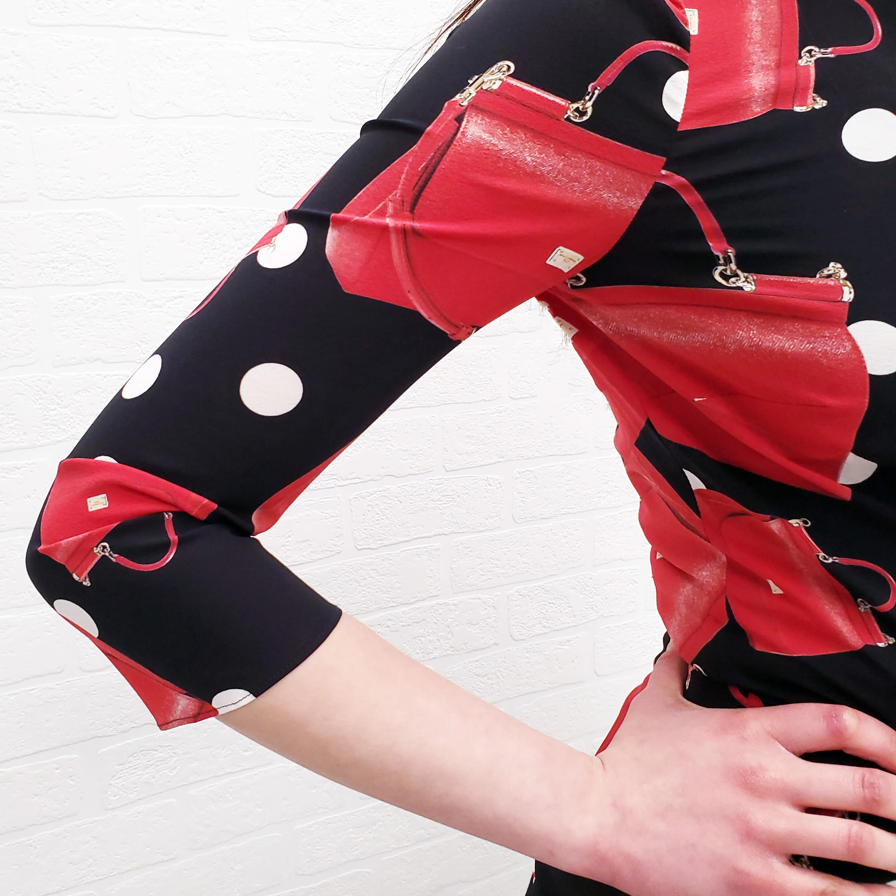 DOLCE & GABBANA SILK SICILY BAG PRINT BLOUSE - SIZE 38 - Image 3