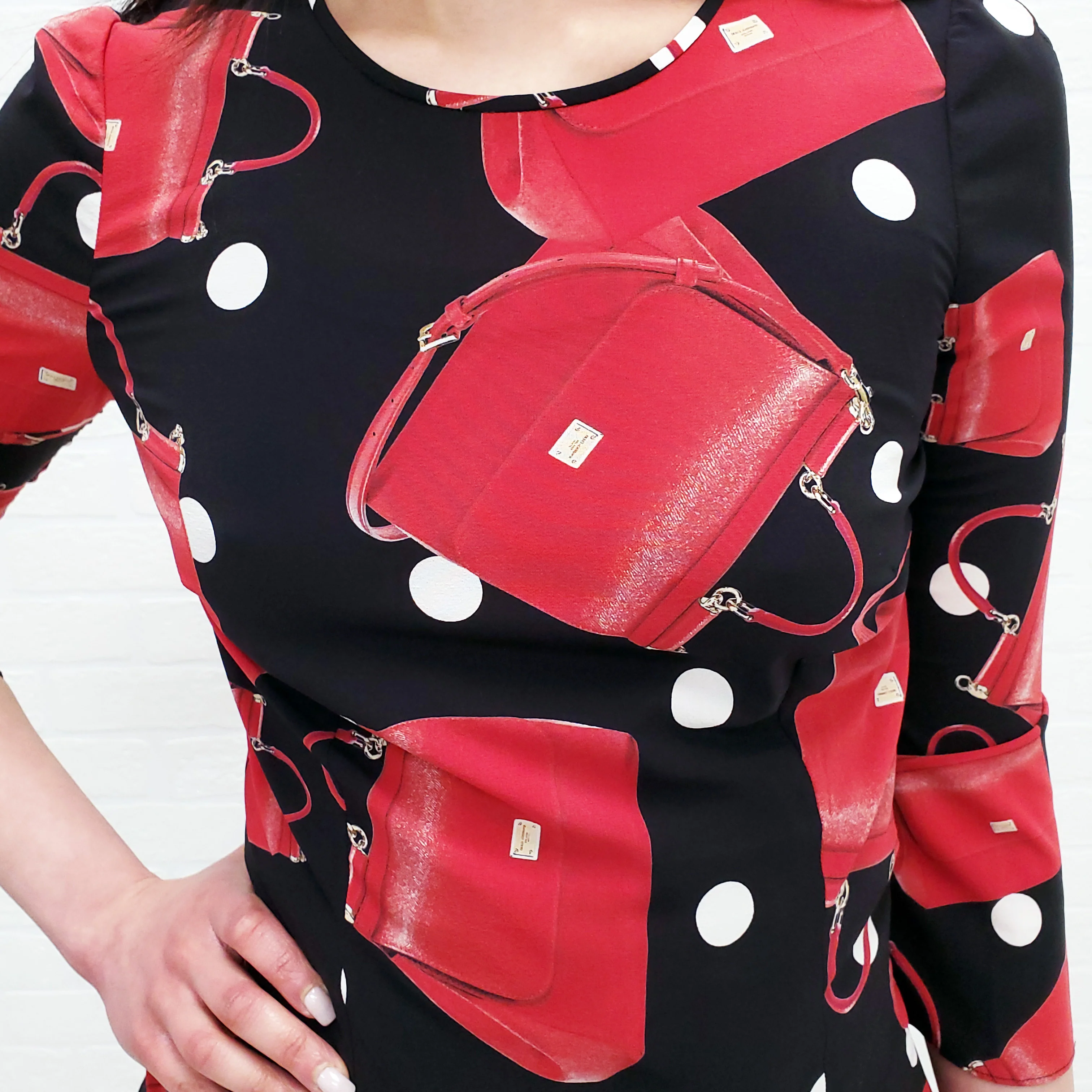 DOLCE & GABBANA SILK SICILY BAG PRINT BLOUSE - SIZE 38 - Image 4