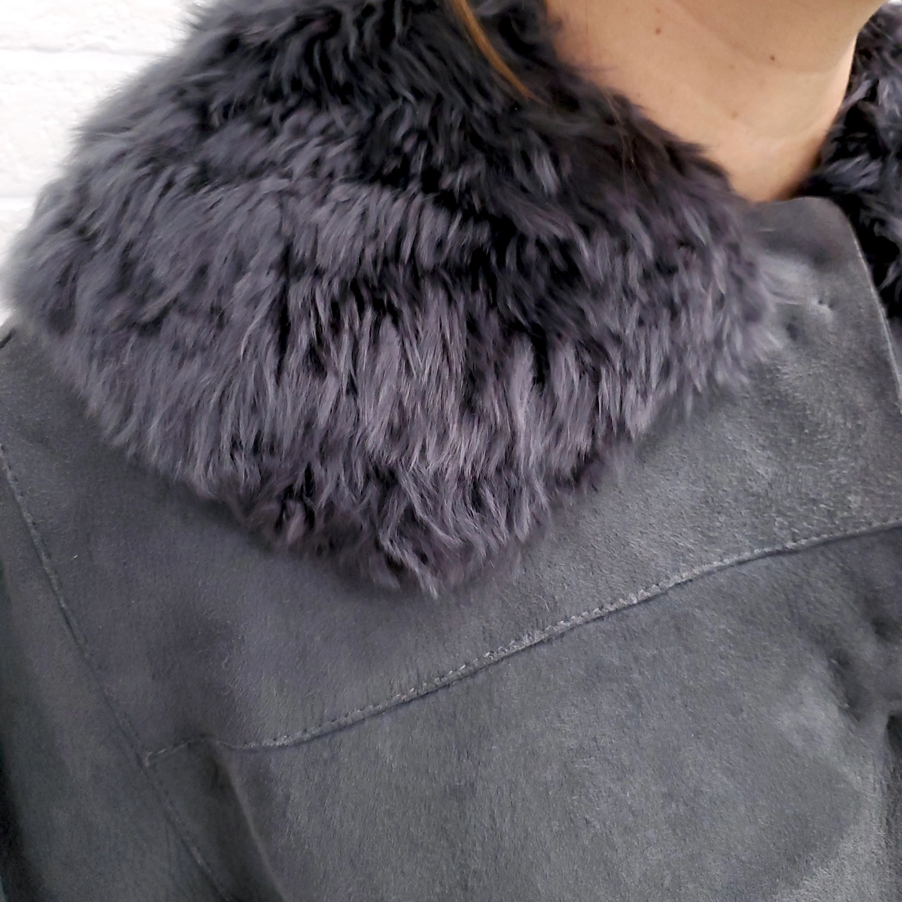 DOLCE & GABBANA SHEARLING JACKET WITH FUR COLLAR  - SIZE 38 (US 6) - Image 4