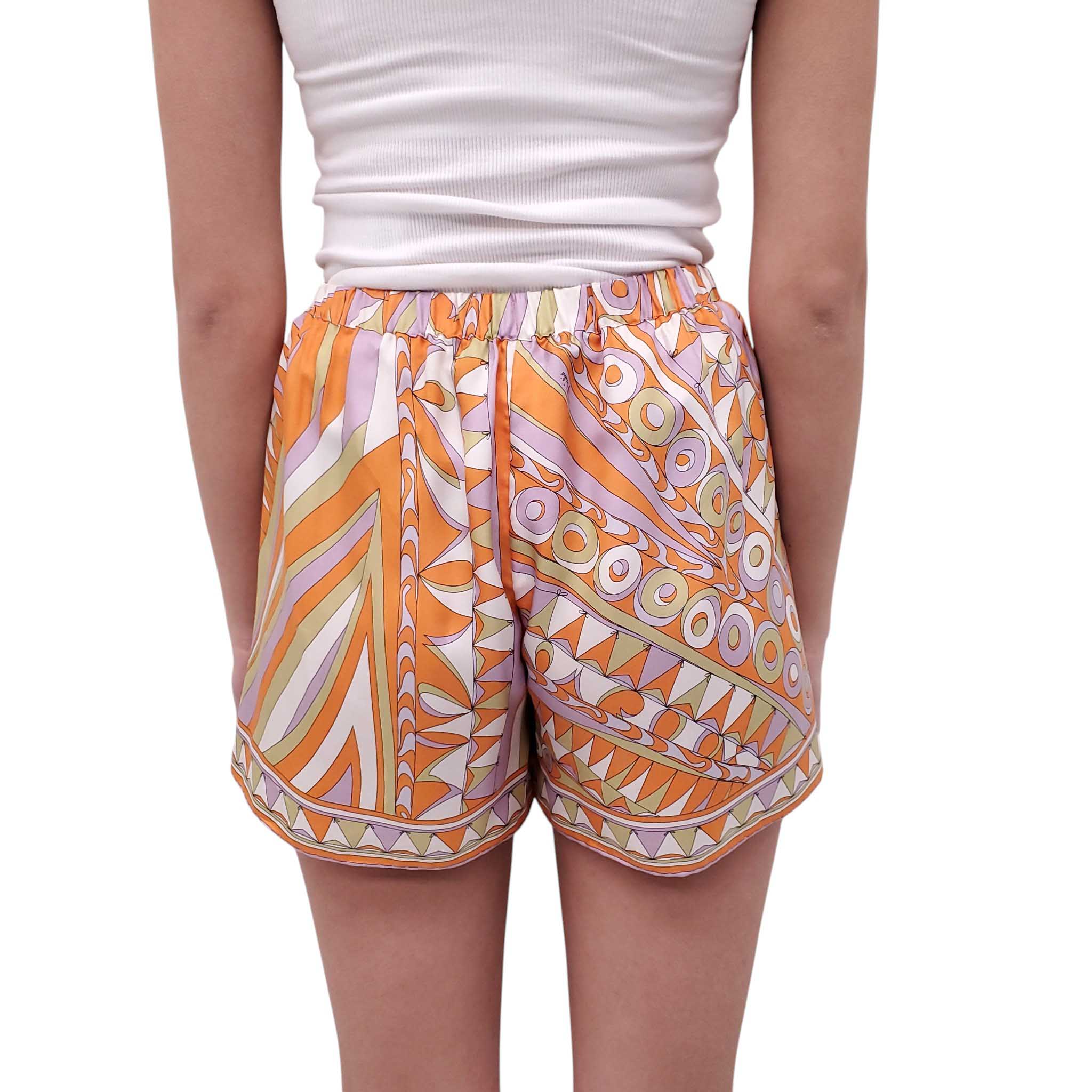 EMILIO PUCCI SILK PATTERNED SHORTS - SIZE 2 - Image 3