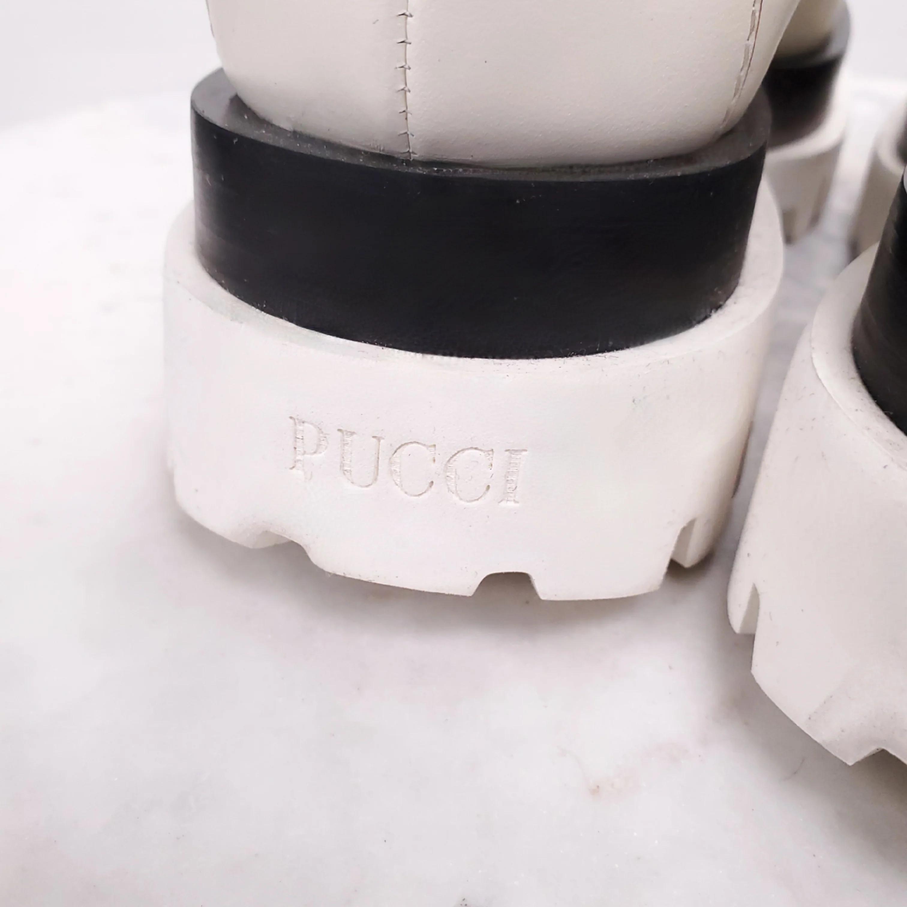 EMILIO PUCCI WHITE MOTO BOOTS - SIZE 39 - Image 5