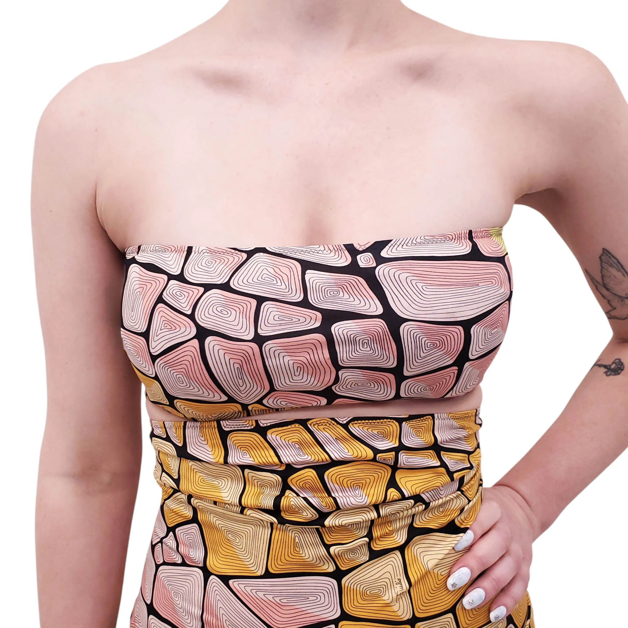 EMILIO PUCCI YELLOW AND PINK BODYCON TUBE 2-PIECE SET - SIZE 4 - Image 3