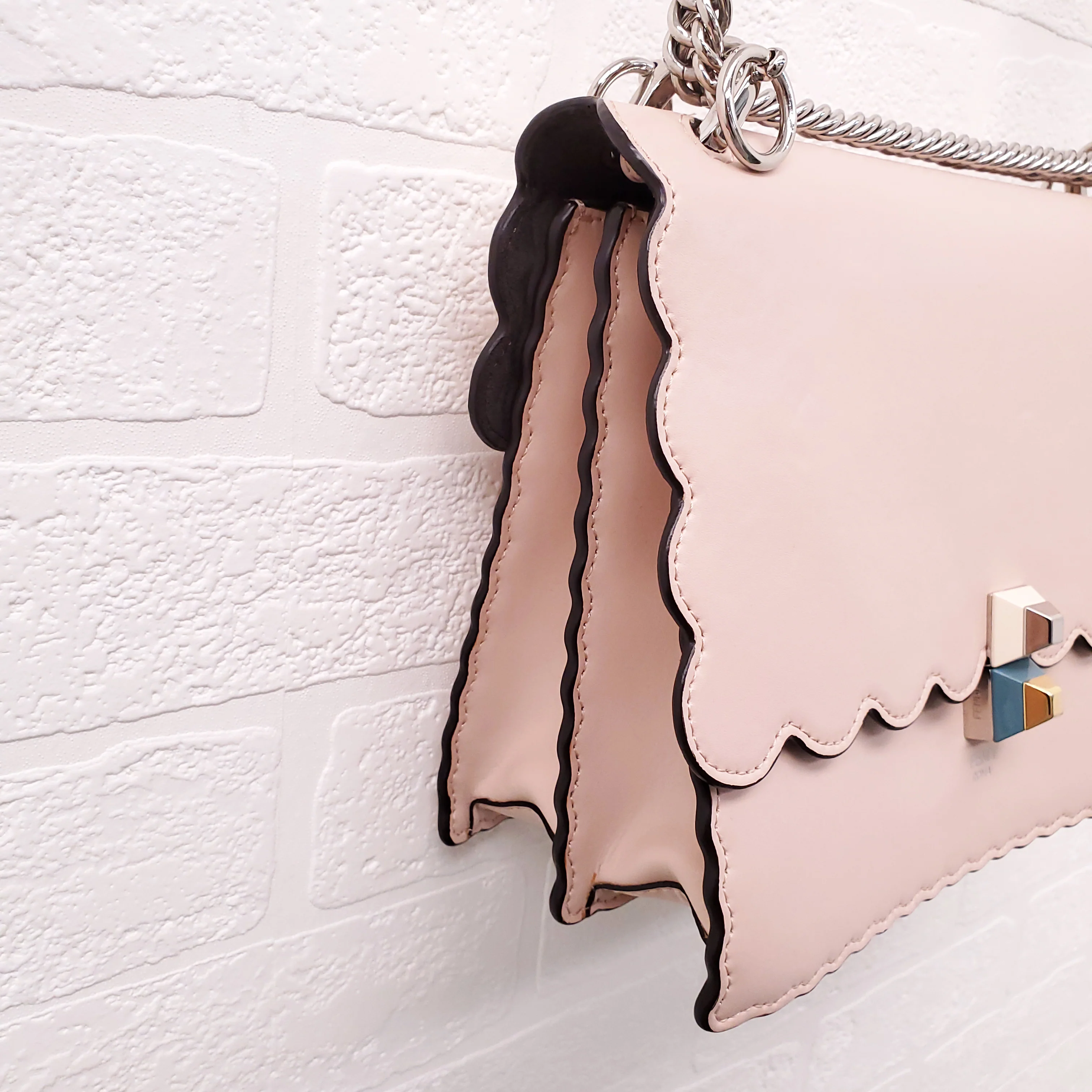FENDI BABY PINK 'MINI KAN' SHOULDER BAG - Image 10