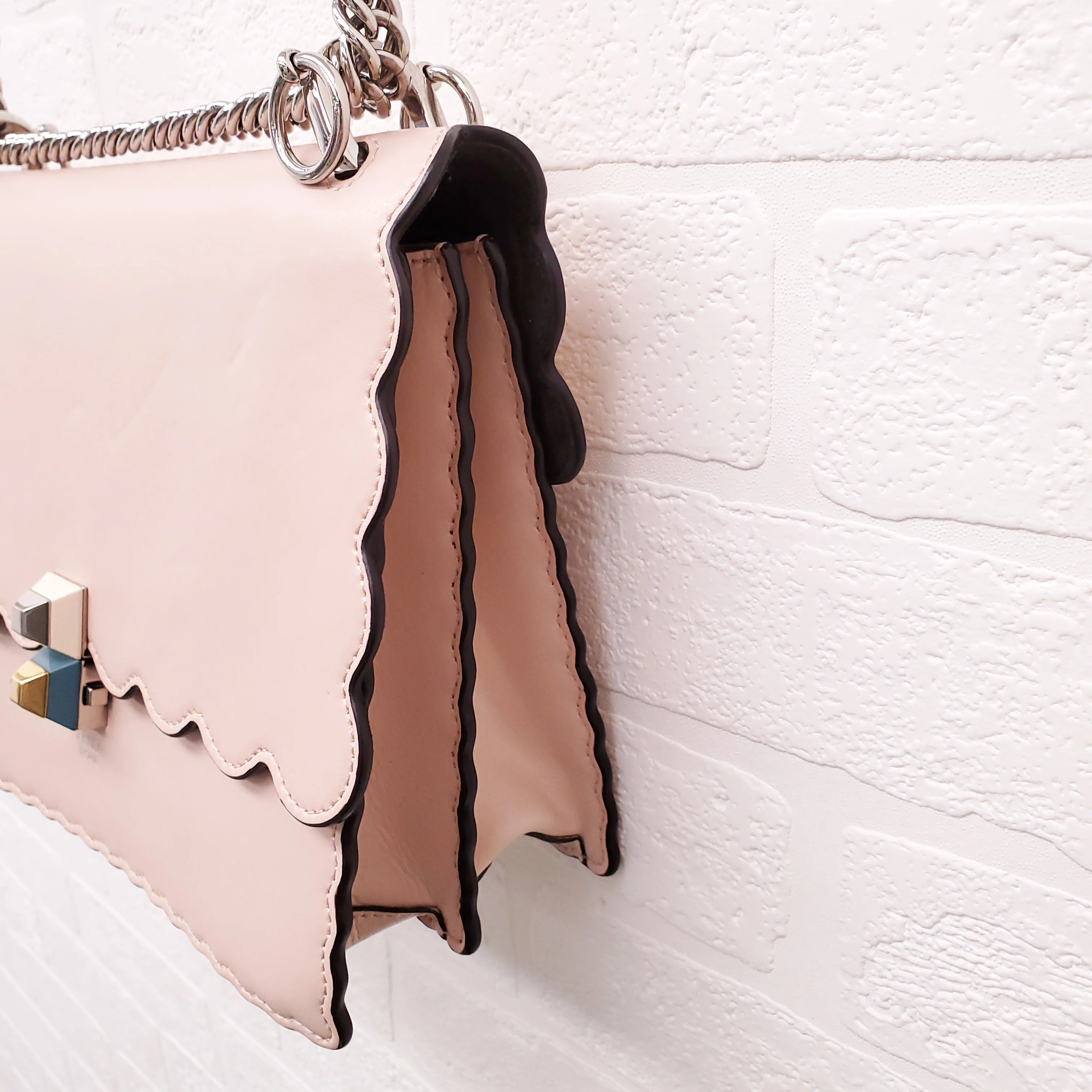 FENDI BABY PINK 'MINI KAN' SHOULDER BAG - Image 11