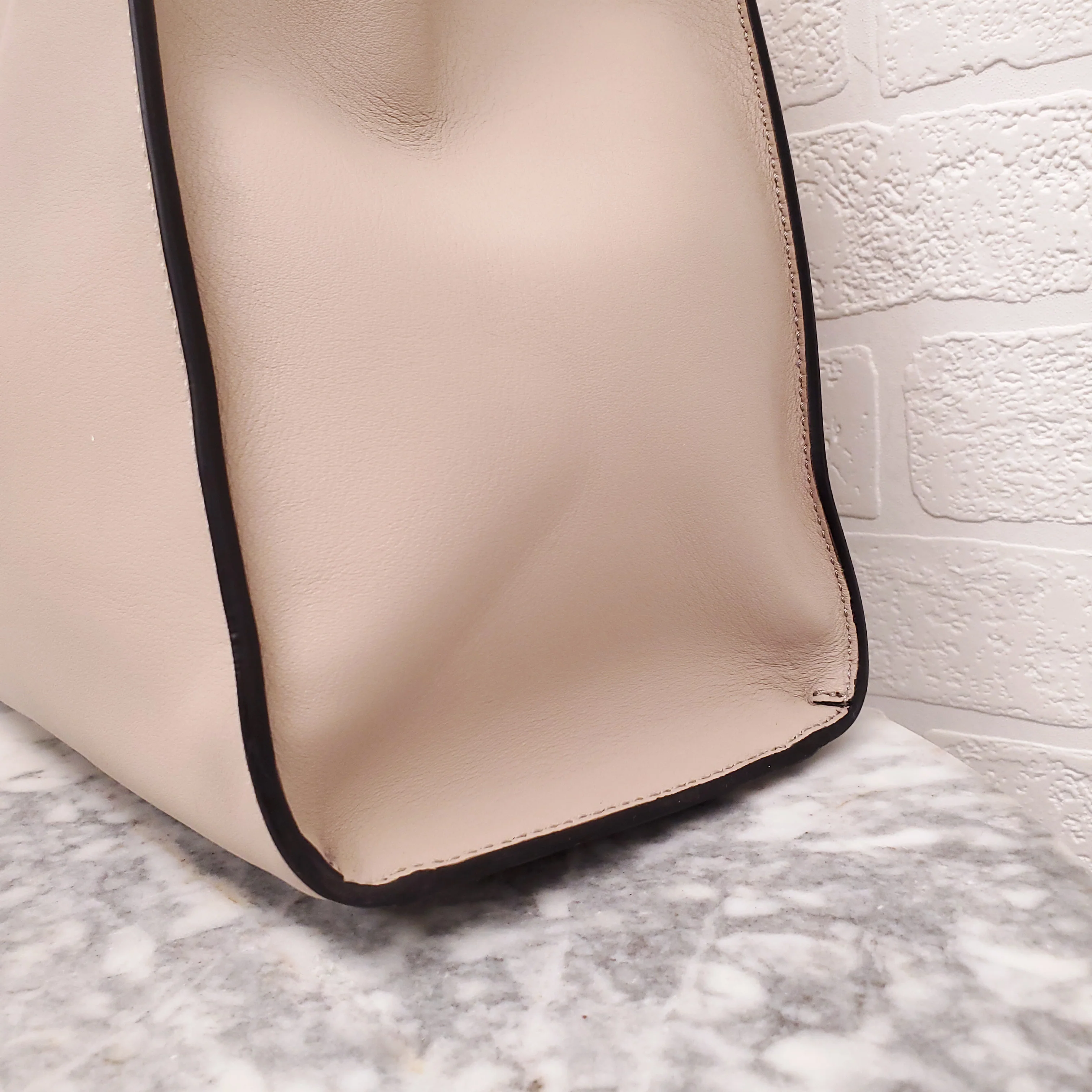 FENDI BEIGE LARGE 'VITELLO SETA CENTURY PEEKABOO' BAG - Image 7