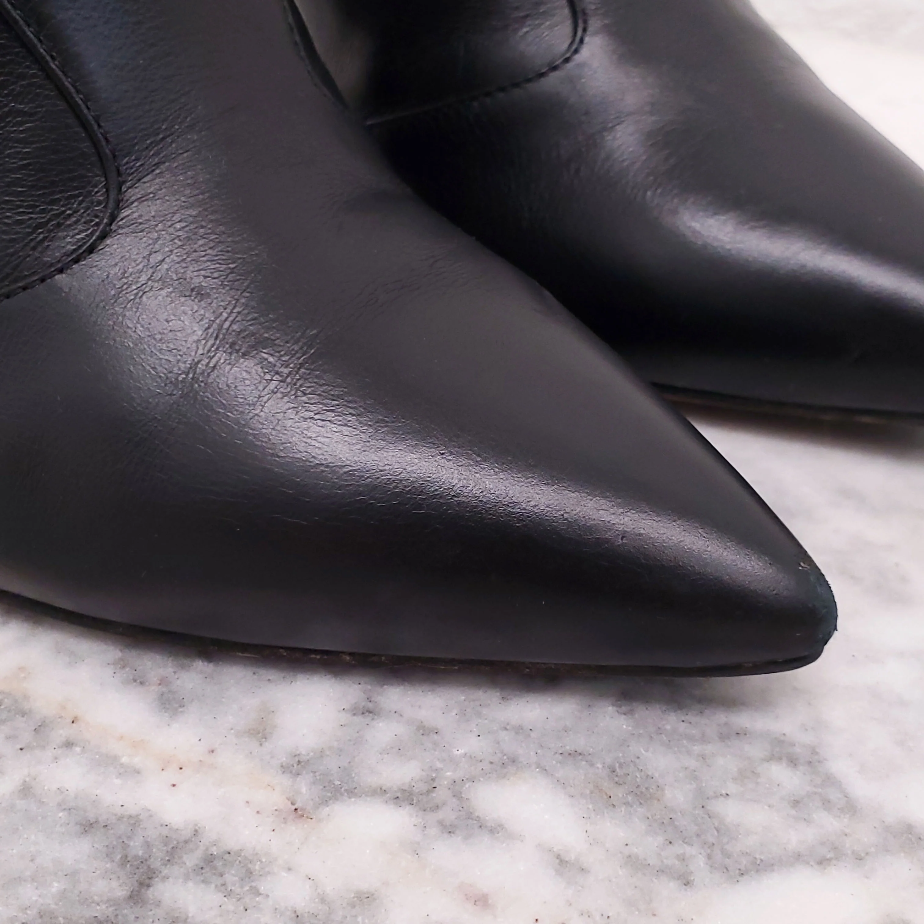 FENDI BLACK LEATHER SOCK BOOTIES - SIZE 38 - Image 4