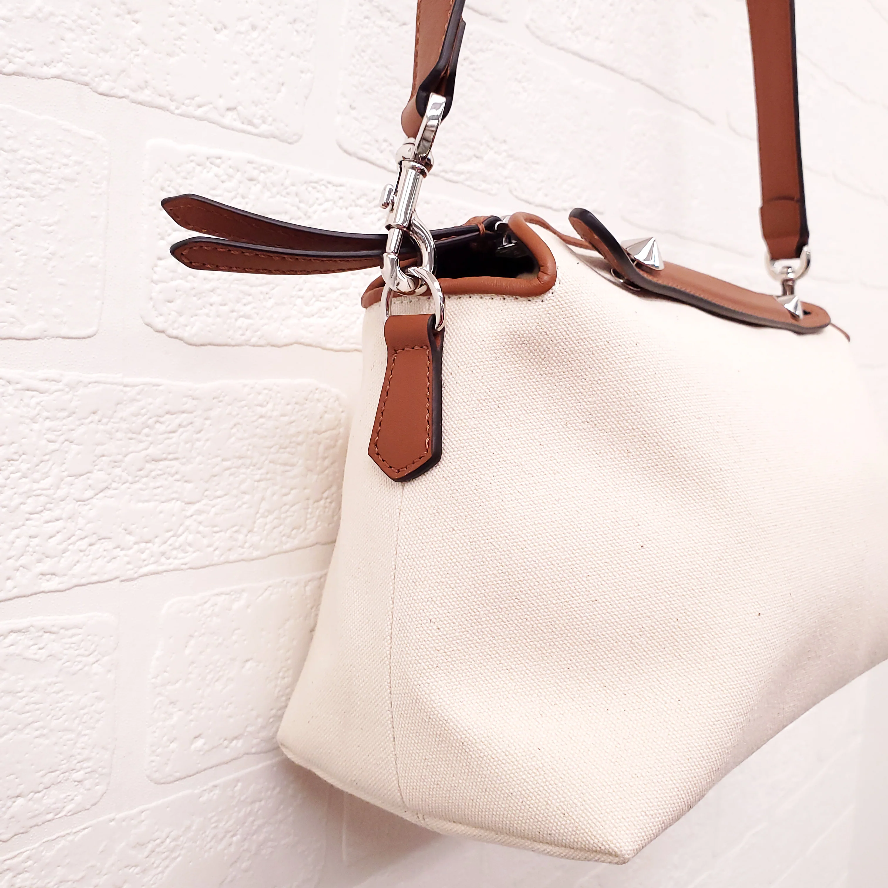 FENDI 'BY THE WAY' CANVAS ADJUSTABLE SHOULDER BAG - Image 12