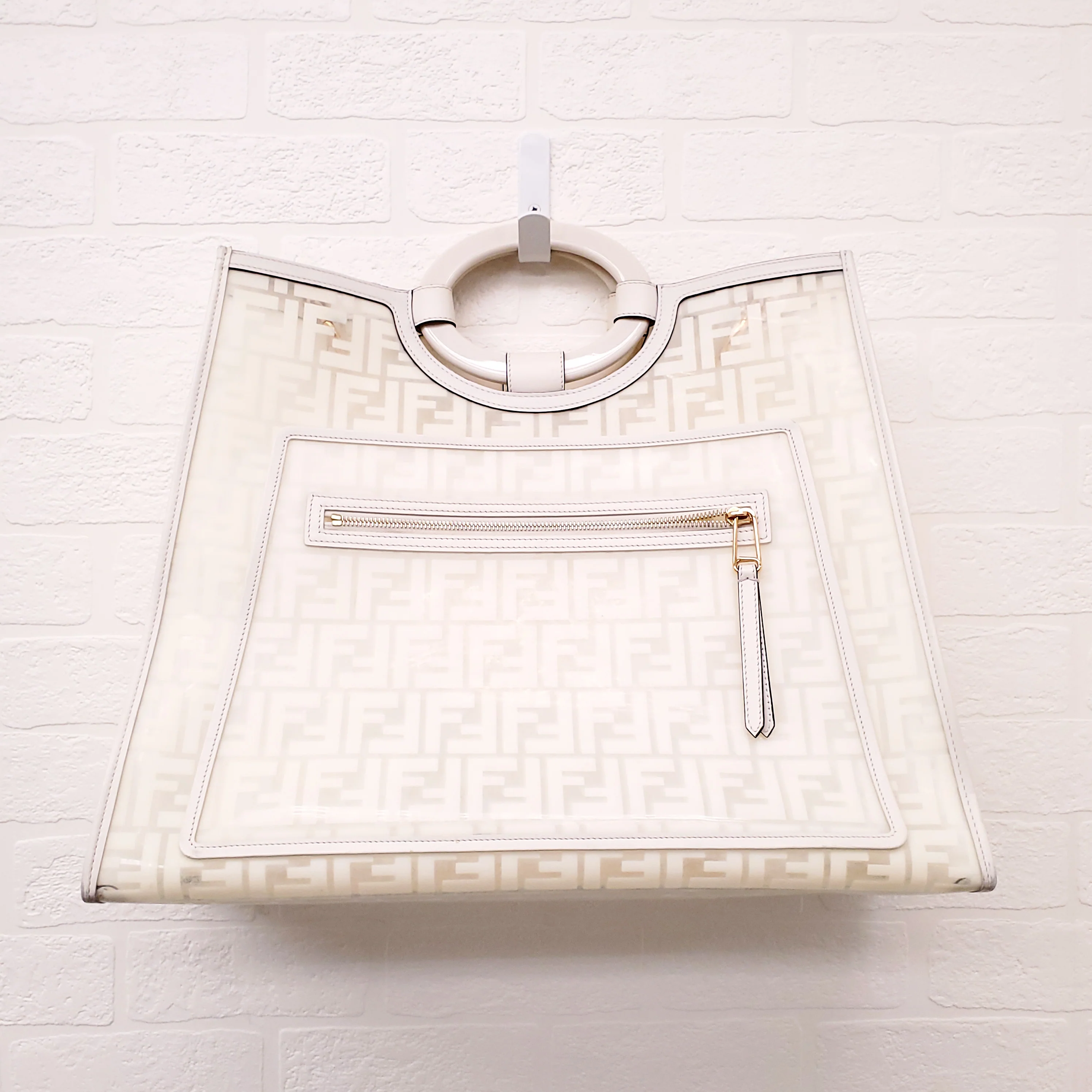 FENDI CREAM LARGE SHOPPER TOTE - Image 12