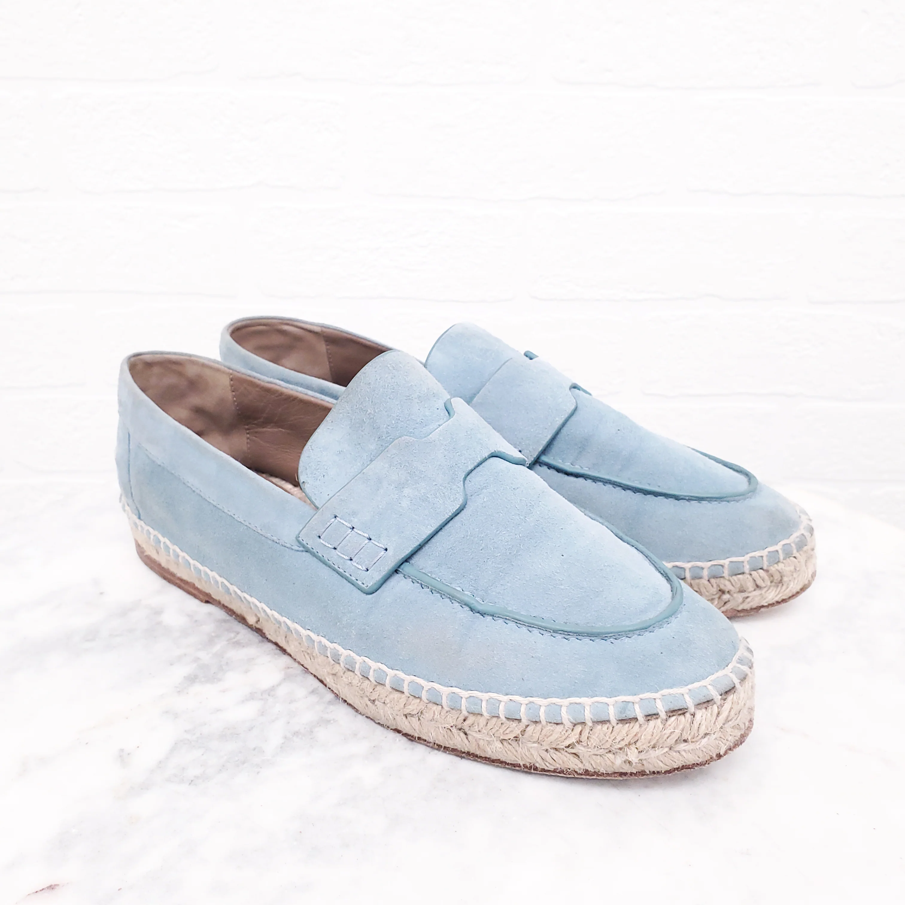 HERMÈS BLUE SUEDE H LOAFERS - SIZE 37 - Image 3