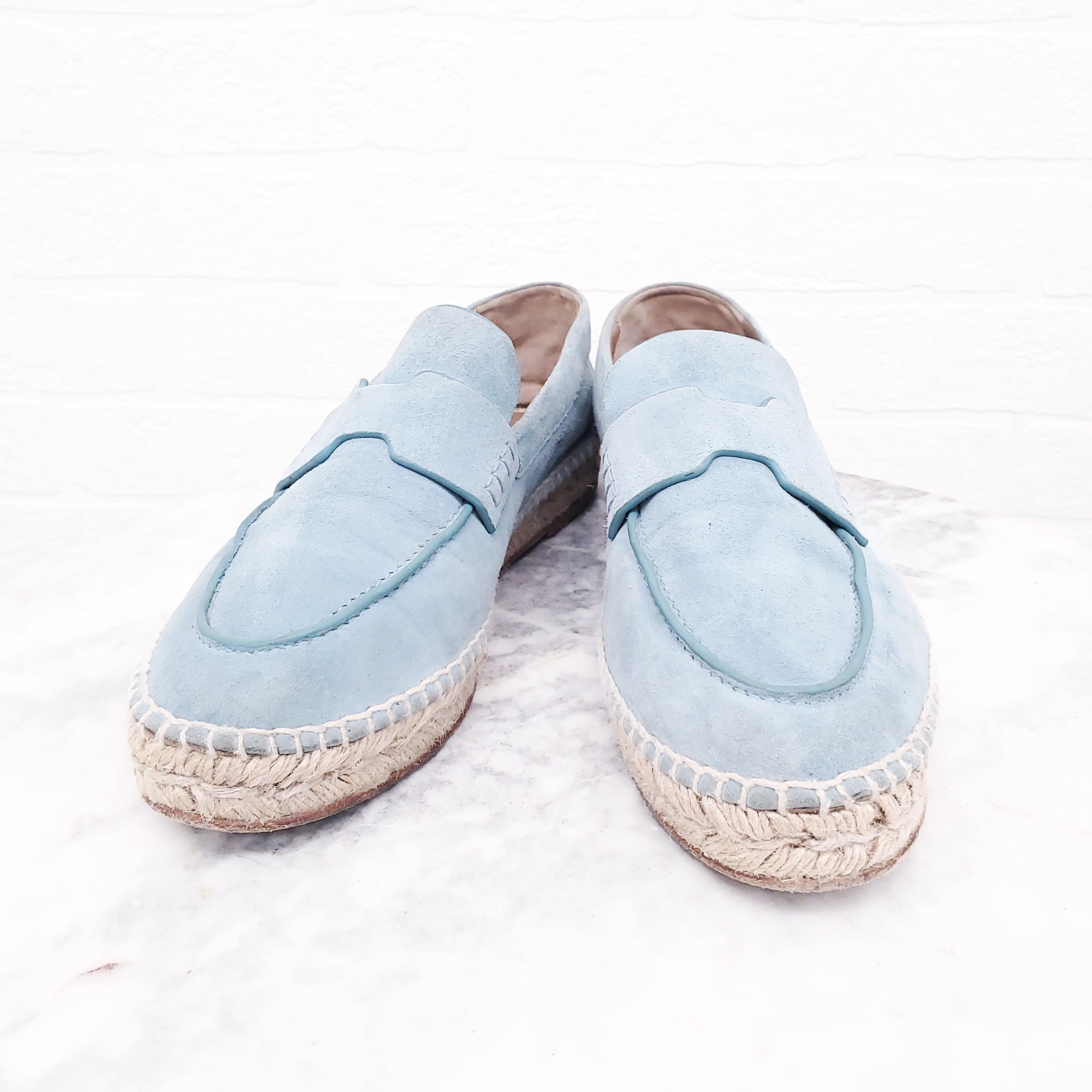 HERMÈS BLUE SUEDE H LOAFERS - SIZE 37 - Image 4