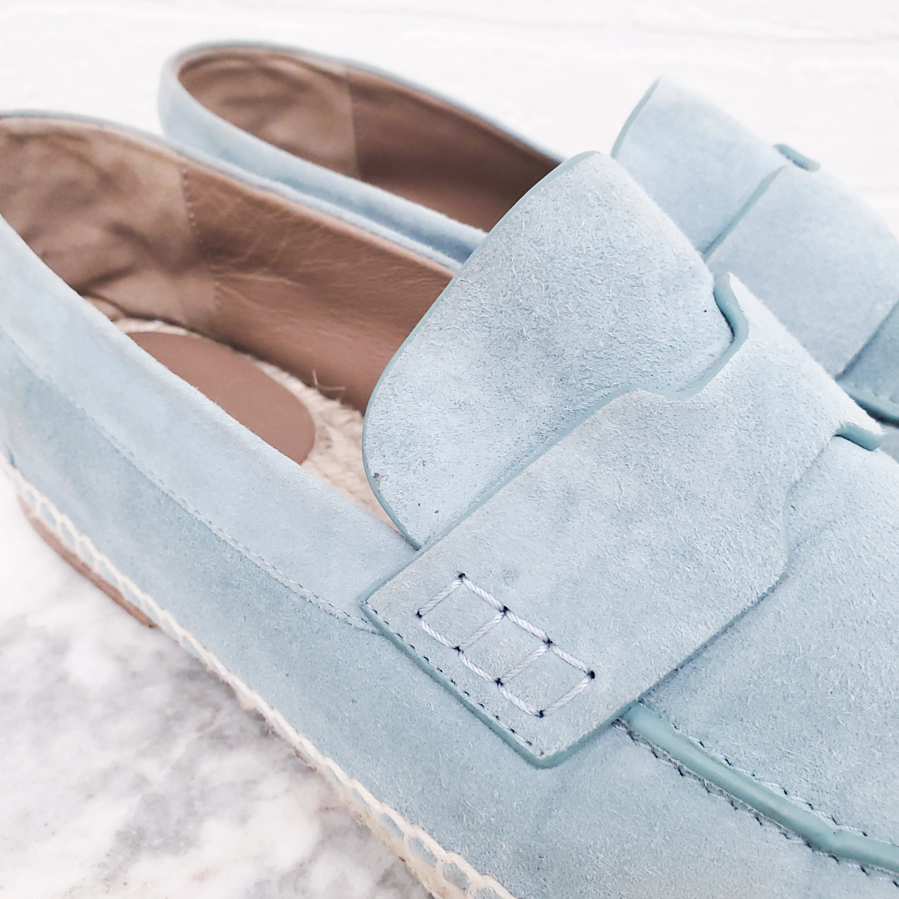 HERMÈS BLUE SUEDE H LOAFERS - SIZE 37 - Image 6