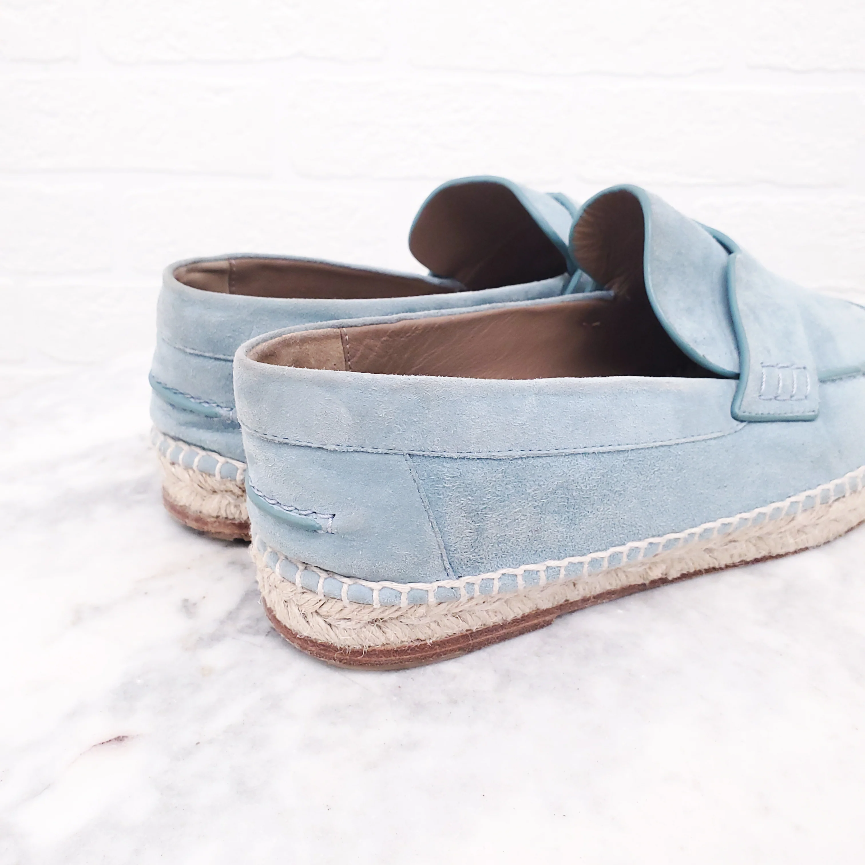 HERMÈS BLUE SUEDE H LOAFERS - SIZE 37 - Image 7