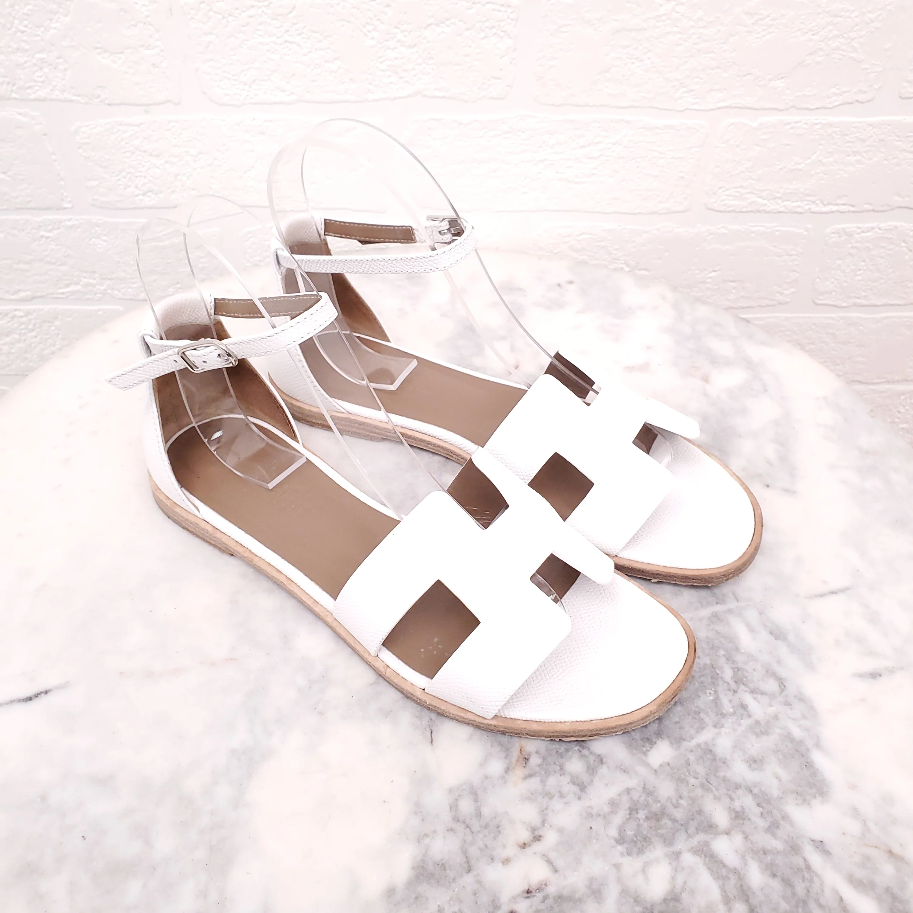 HERMÈS WHITE LEGEND SANDALS - SIZE 36 - Image 5