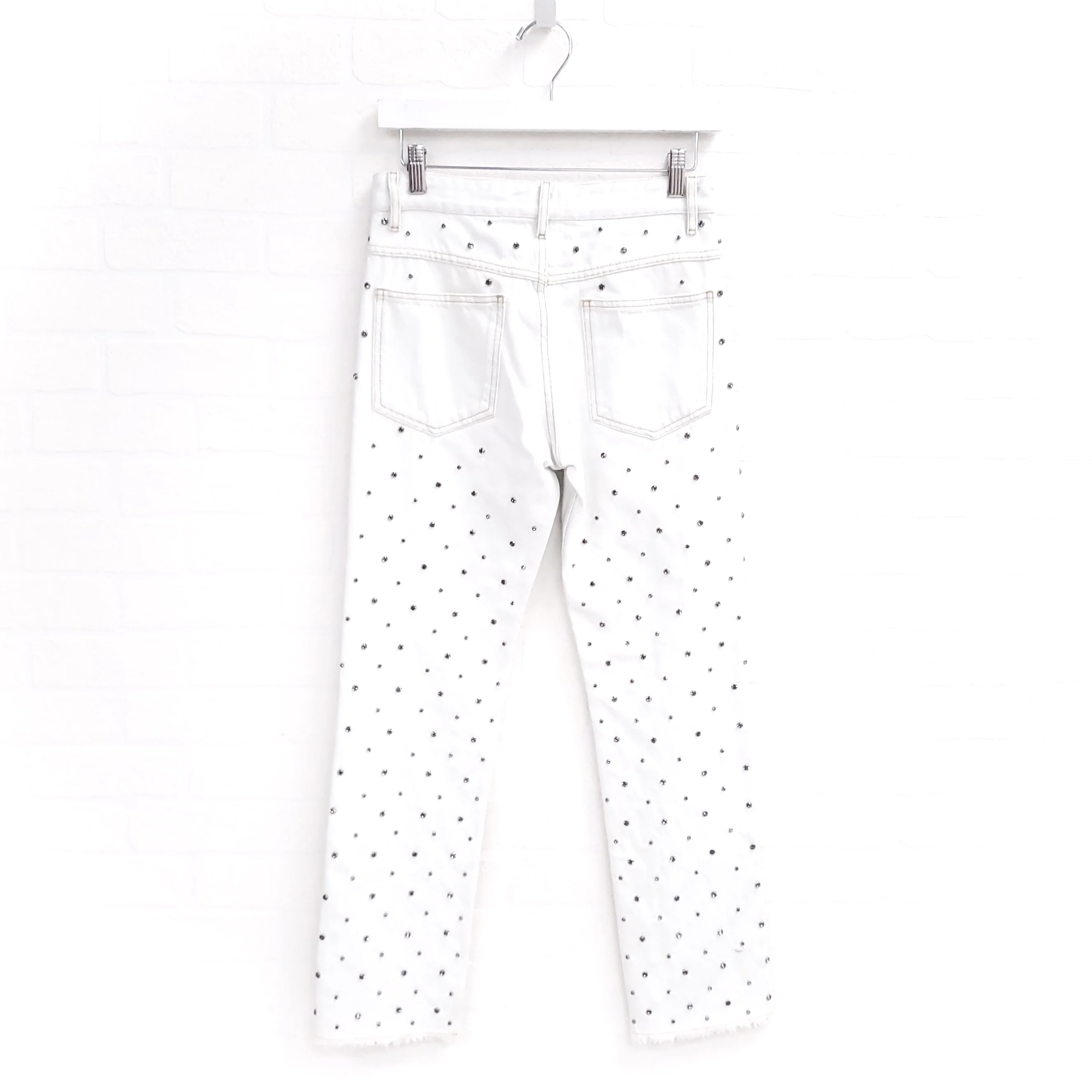 ISABEL MARANT WHITE JEANS WITH CRYSTALS ($1,100) - SIZE 36 - Image 4