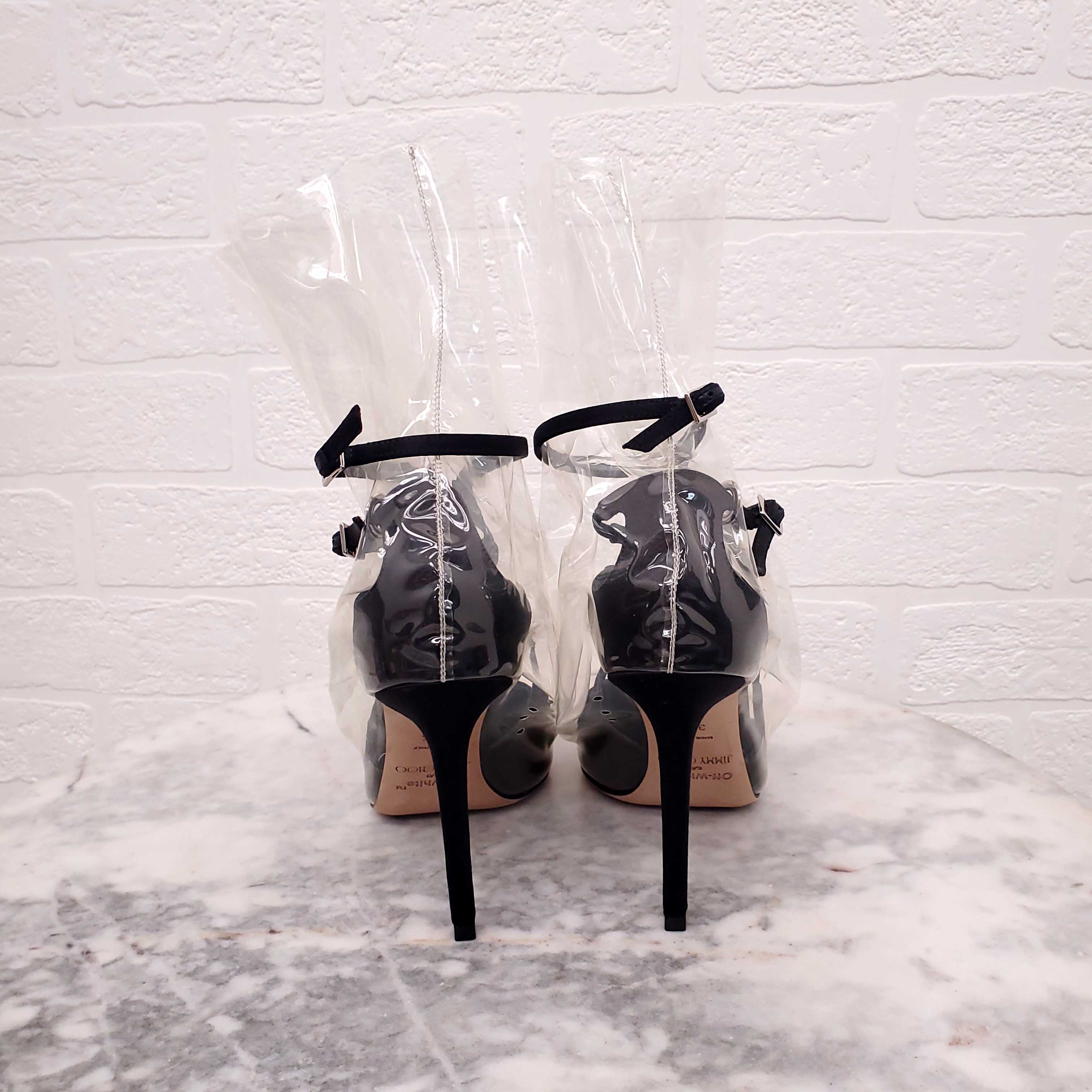 JIMMY CHOO OFF-WHITE COLLABORATION HEELS - SIZE 34.5 - Image 3