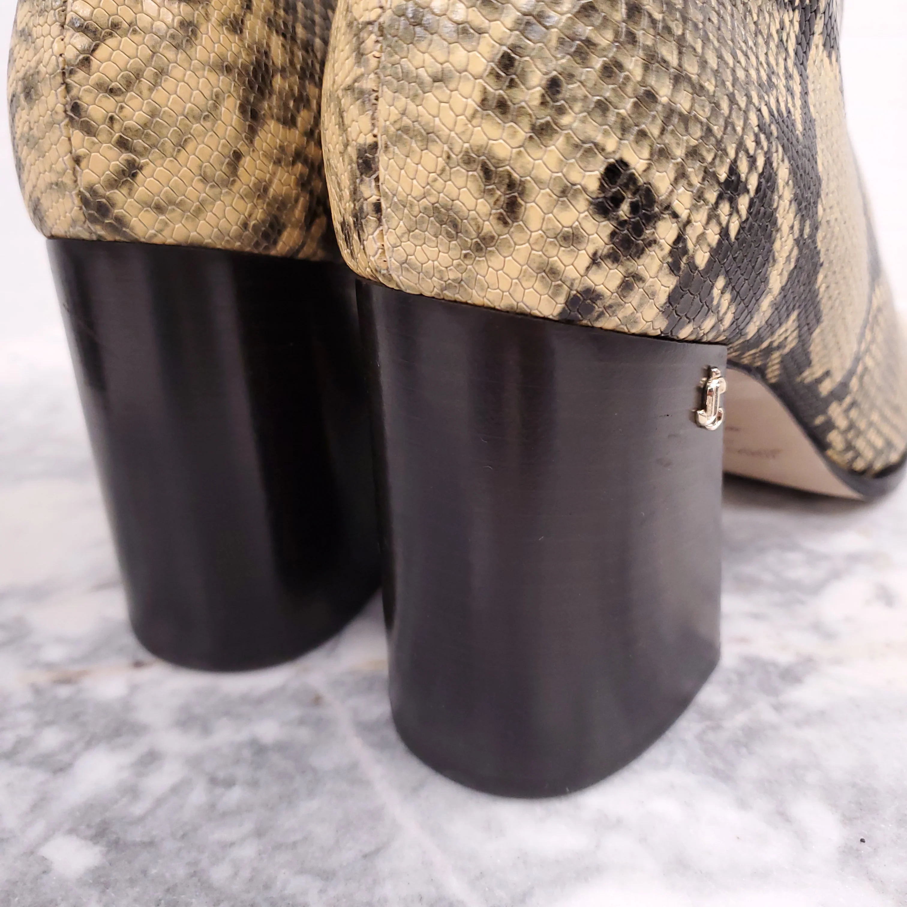 JIMMY CHOO YELLOW CROC BOOTIES WITH JC LOGO ($1500) - SIZE 40.5 - Image 6