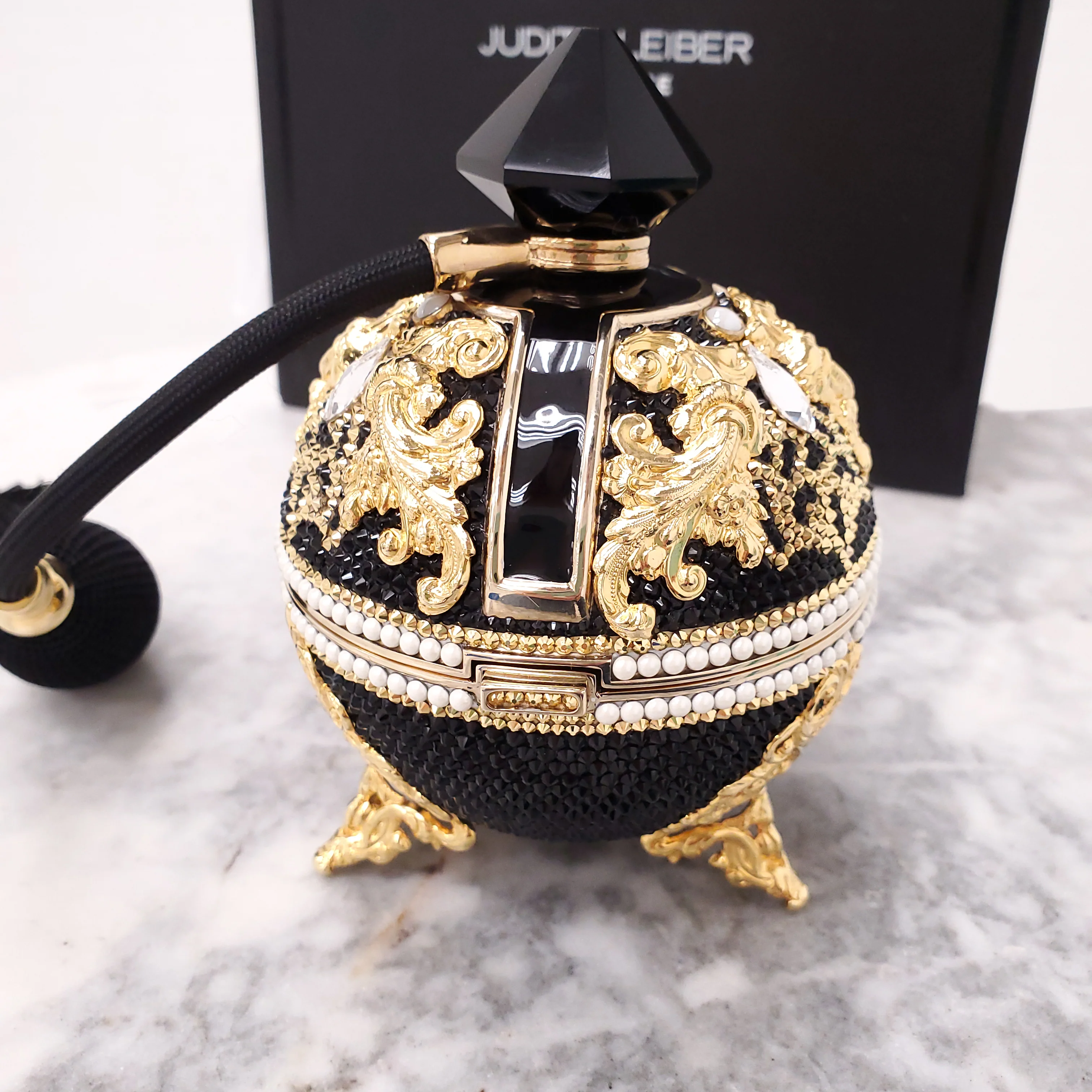 JUDITH LEIBER BAL NOIR CRYSTAL PERFUME MINAUDIERE - Image 3