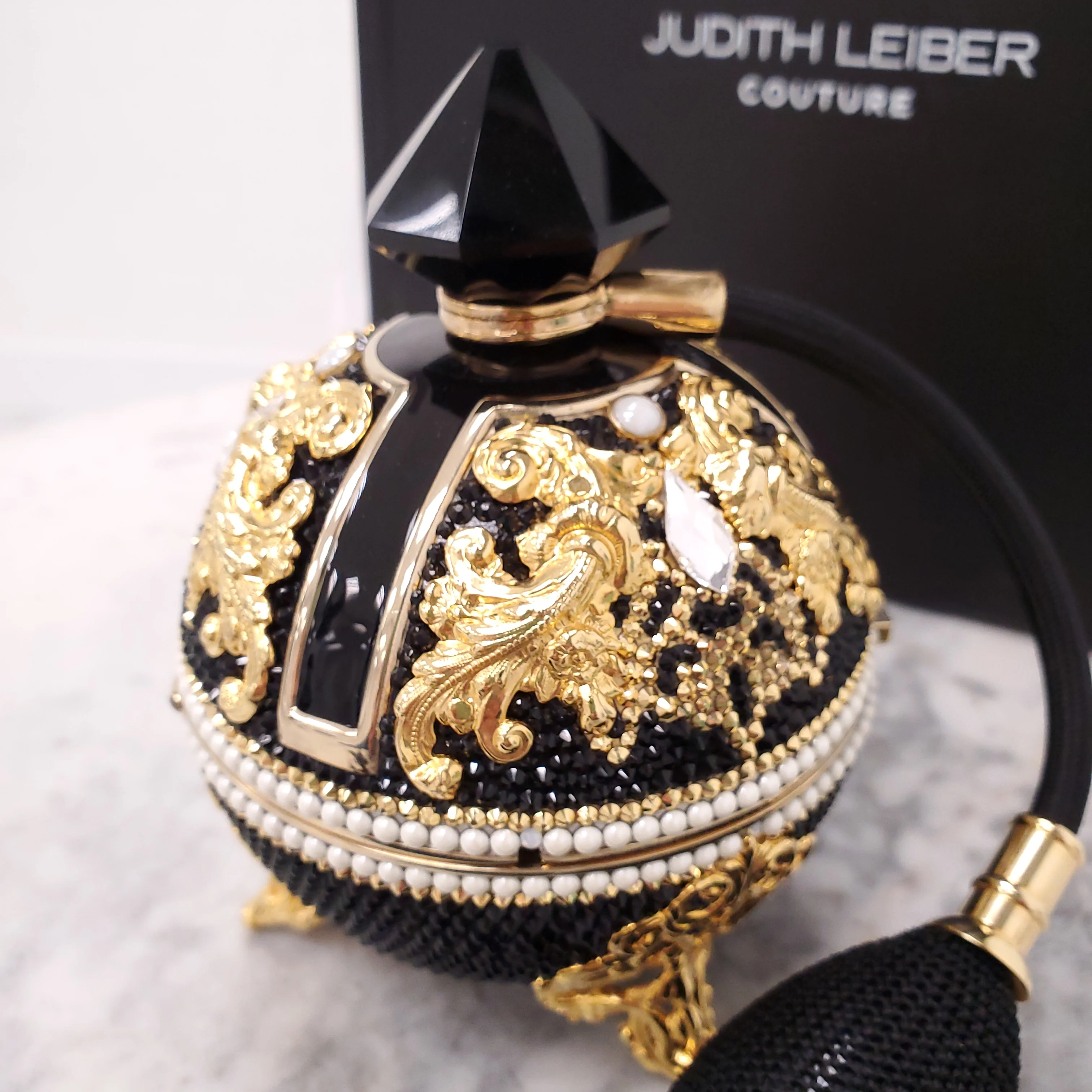 JUDITH LEIBER BAL NOIR CRYSTAL PERFUME MINAUDIERE - Image 5