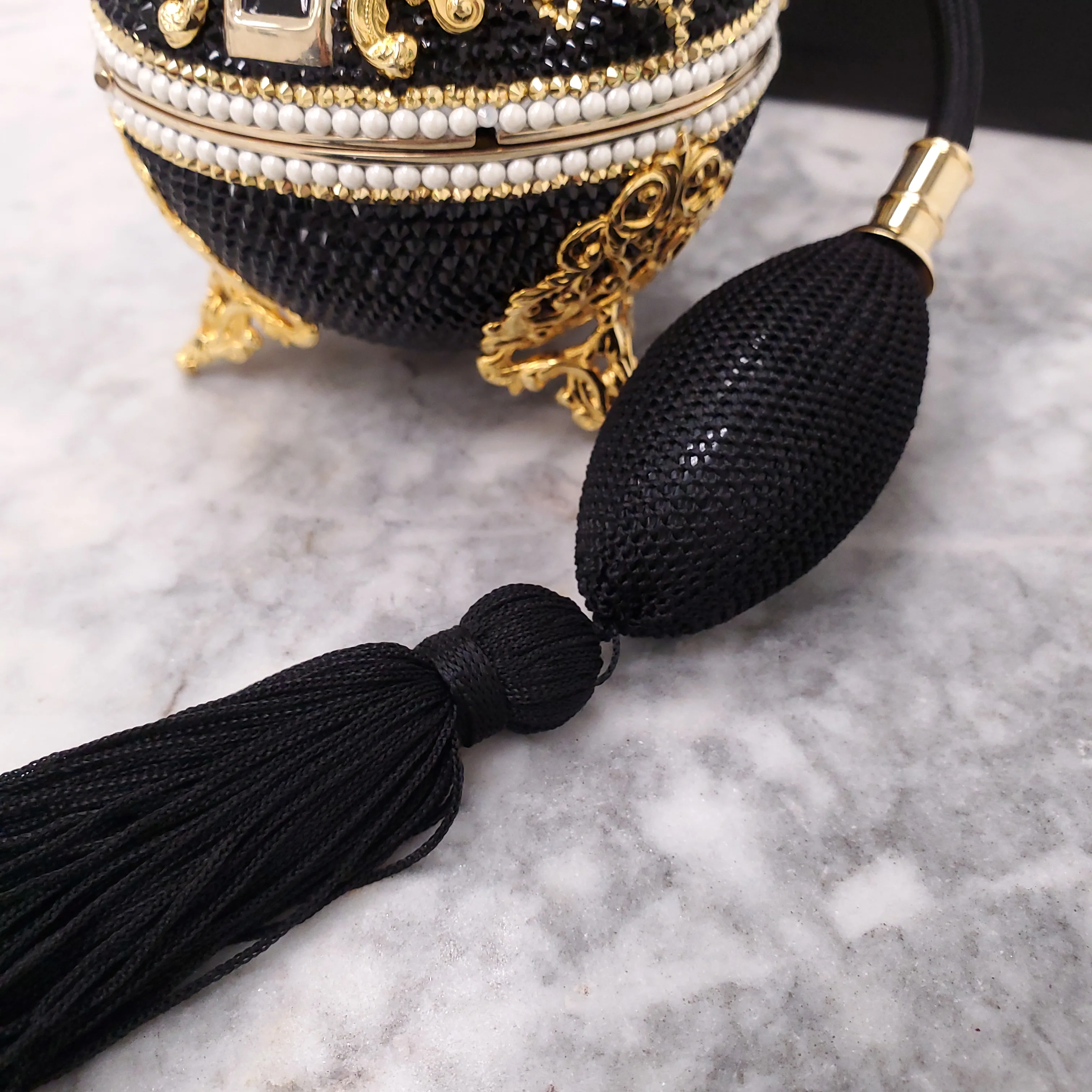 JUDITH LEIBER BAL NOIR CRYSTAL PERFUME MINAUDIERE - Image 7