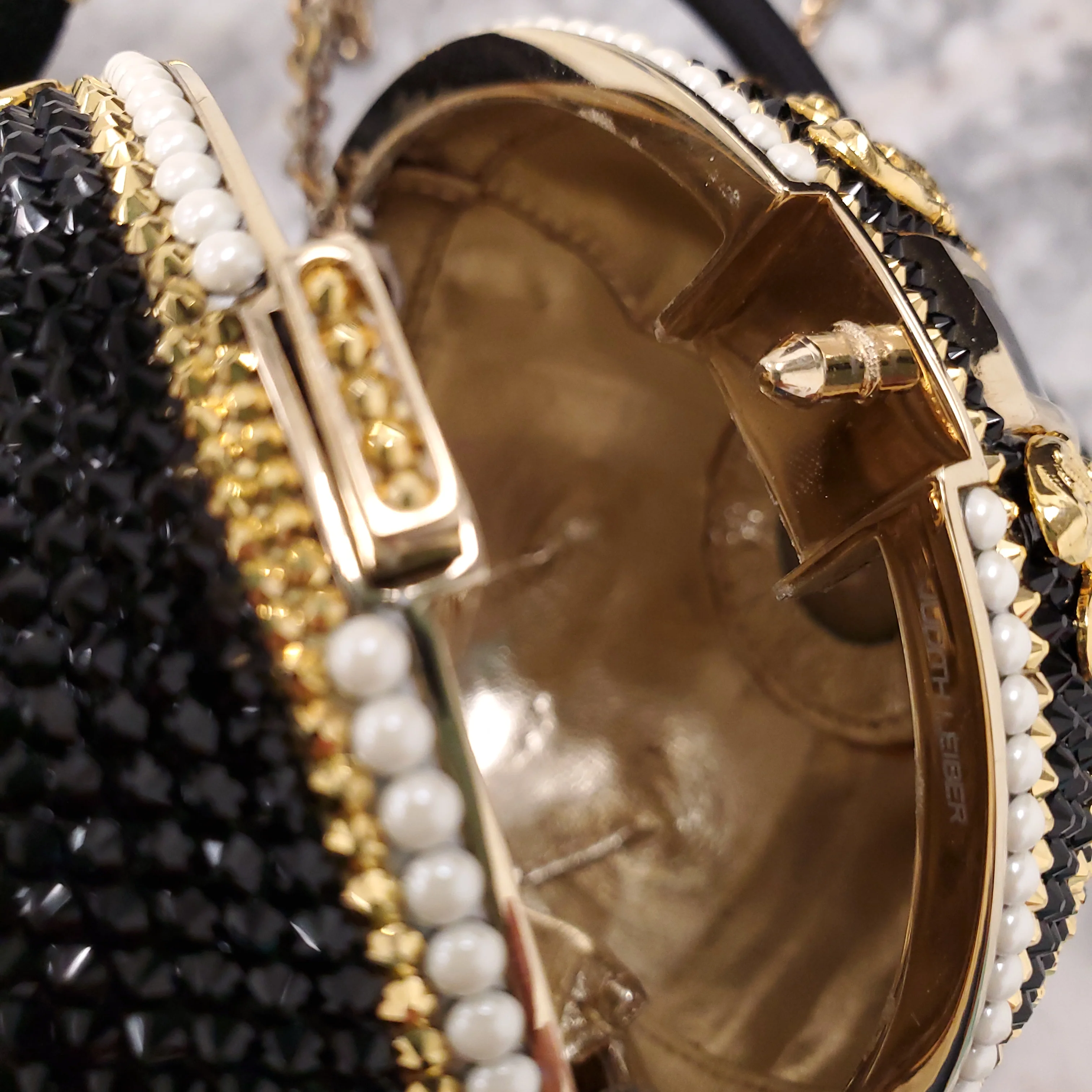 JUDITH LEIBER BAL NOIR CRYSTAL PERFUME MINAUDIERE - Image 9