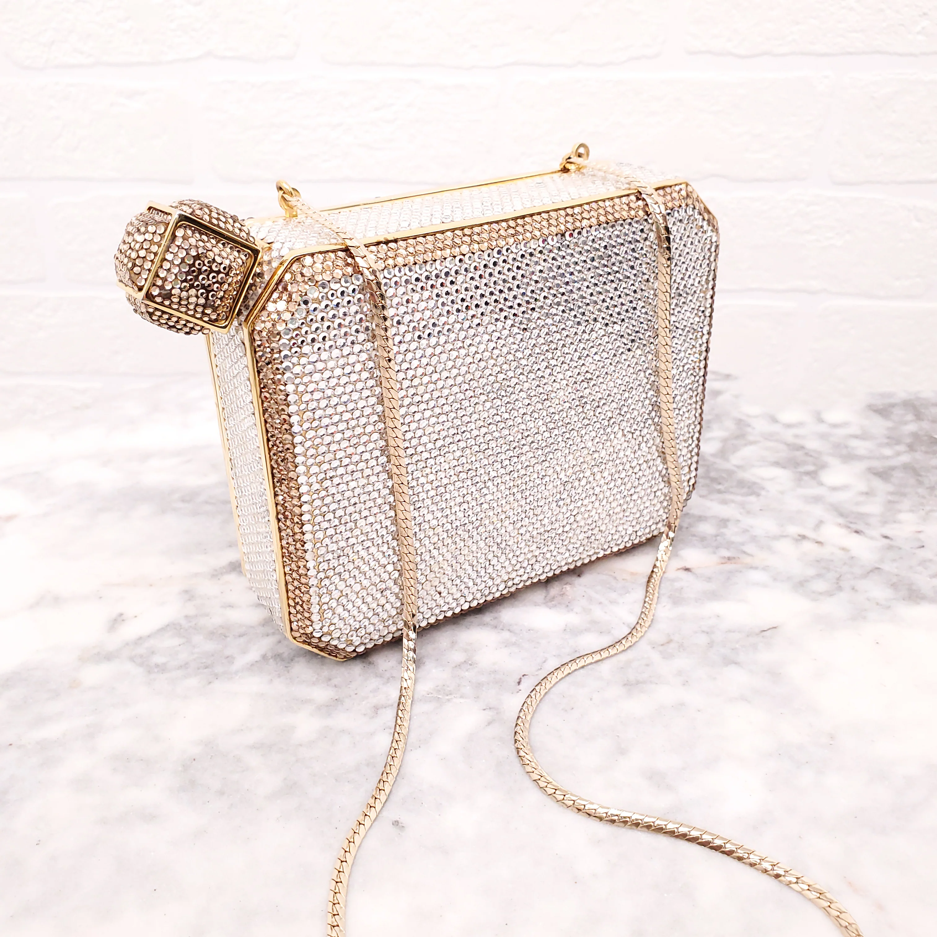 JUDITH LEIBER SWAROVSKI CRYSTAL FLASK CLUTCH - Image 3
