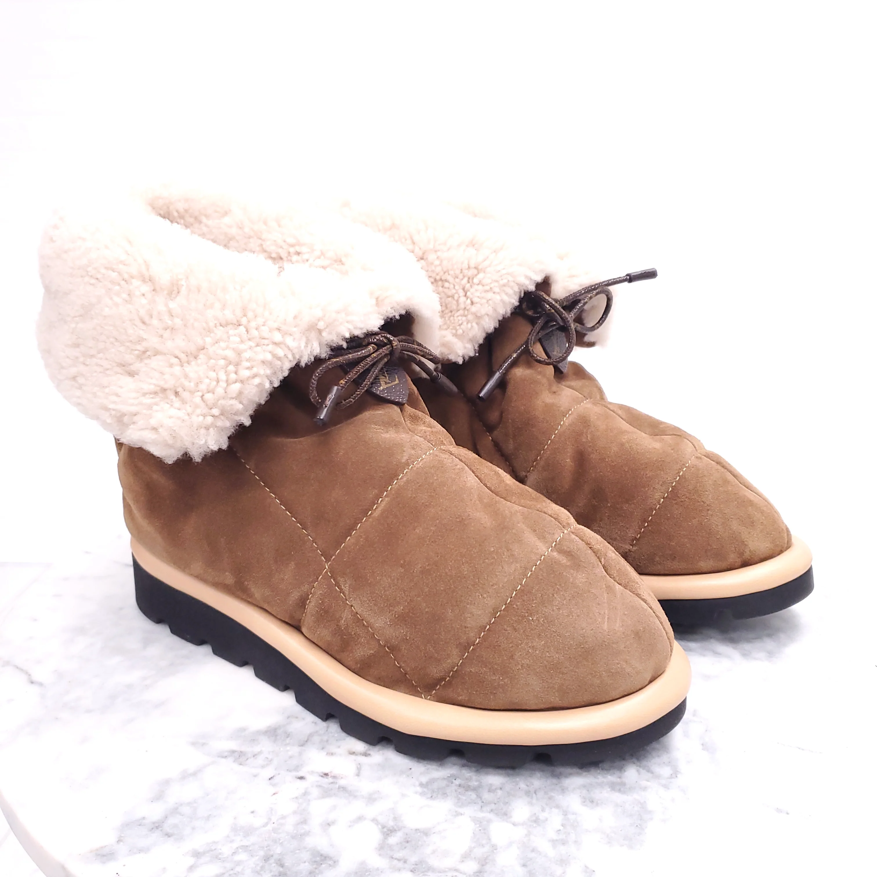LOUIS VUITTON SUEDE PILLOW BOOTS - SIZE 36 - Image 5