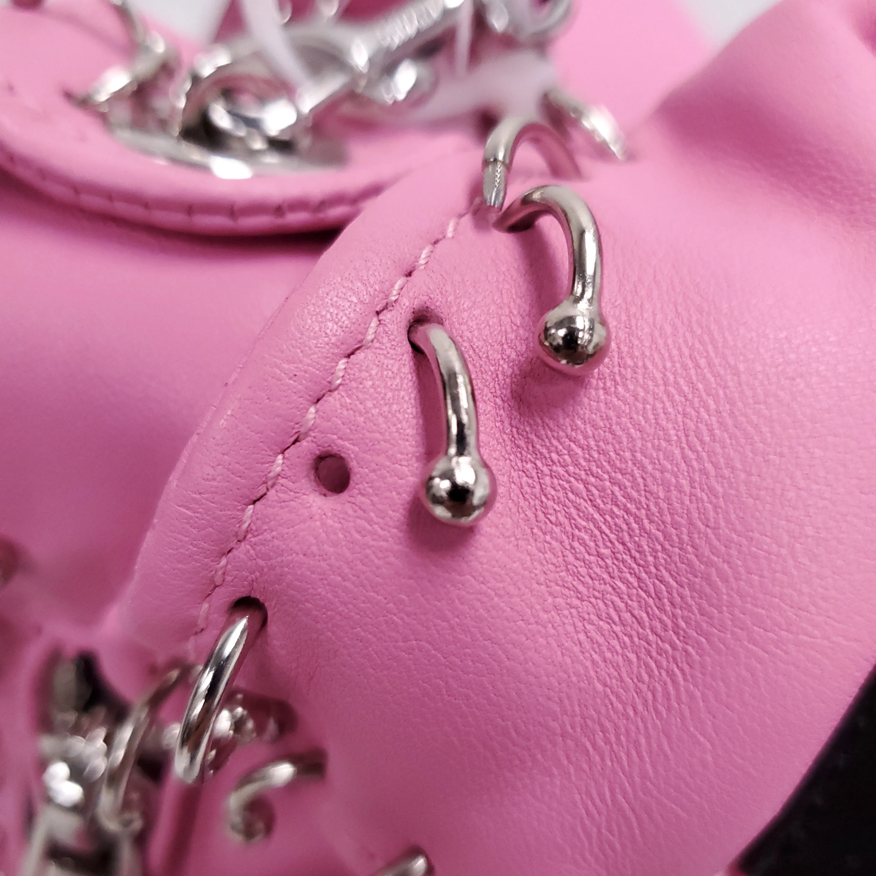 MOSCHINO PINK BIKER JACKET PIERCING SHOULDER BAG - Image 5