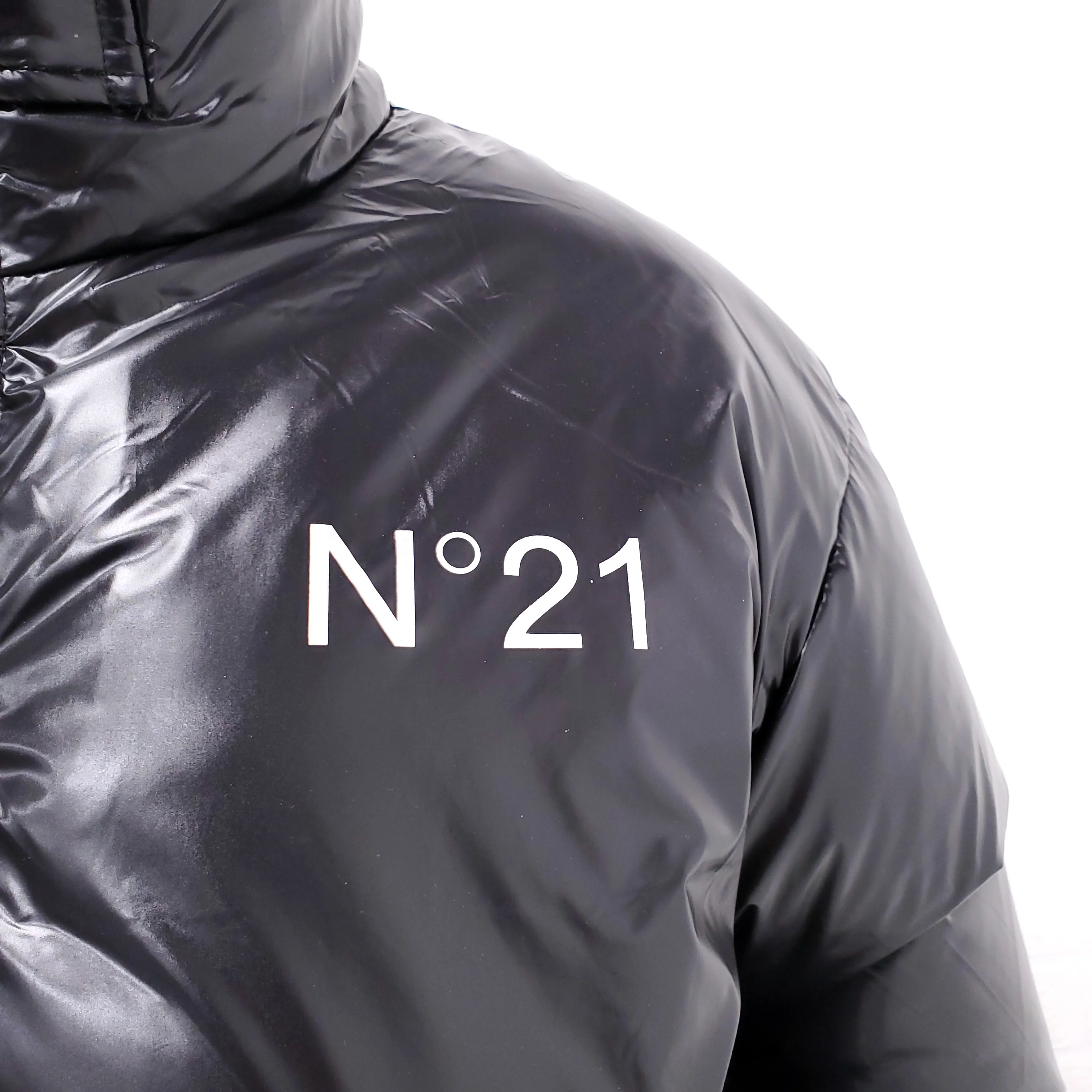 N°21 BLACK LOGO PUFFER JACKET - SIZE 14Y/XS - Image 3