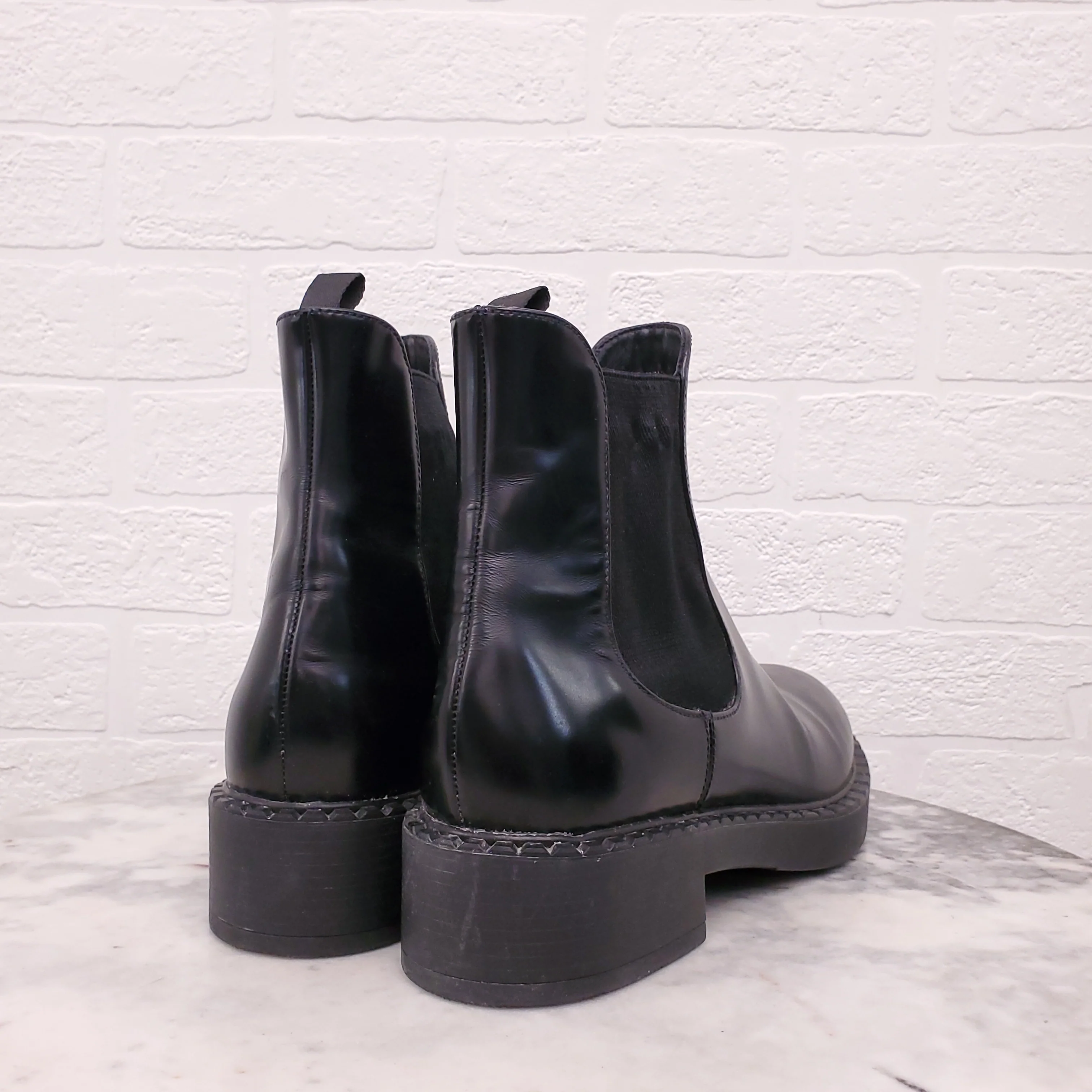 PRADA BLACK CHELSEA BOOTS - SIZE 41 - Image 3
