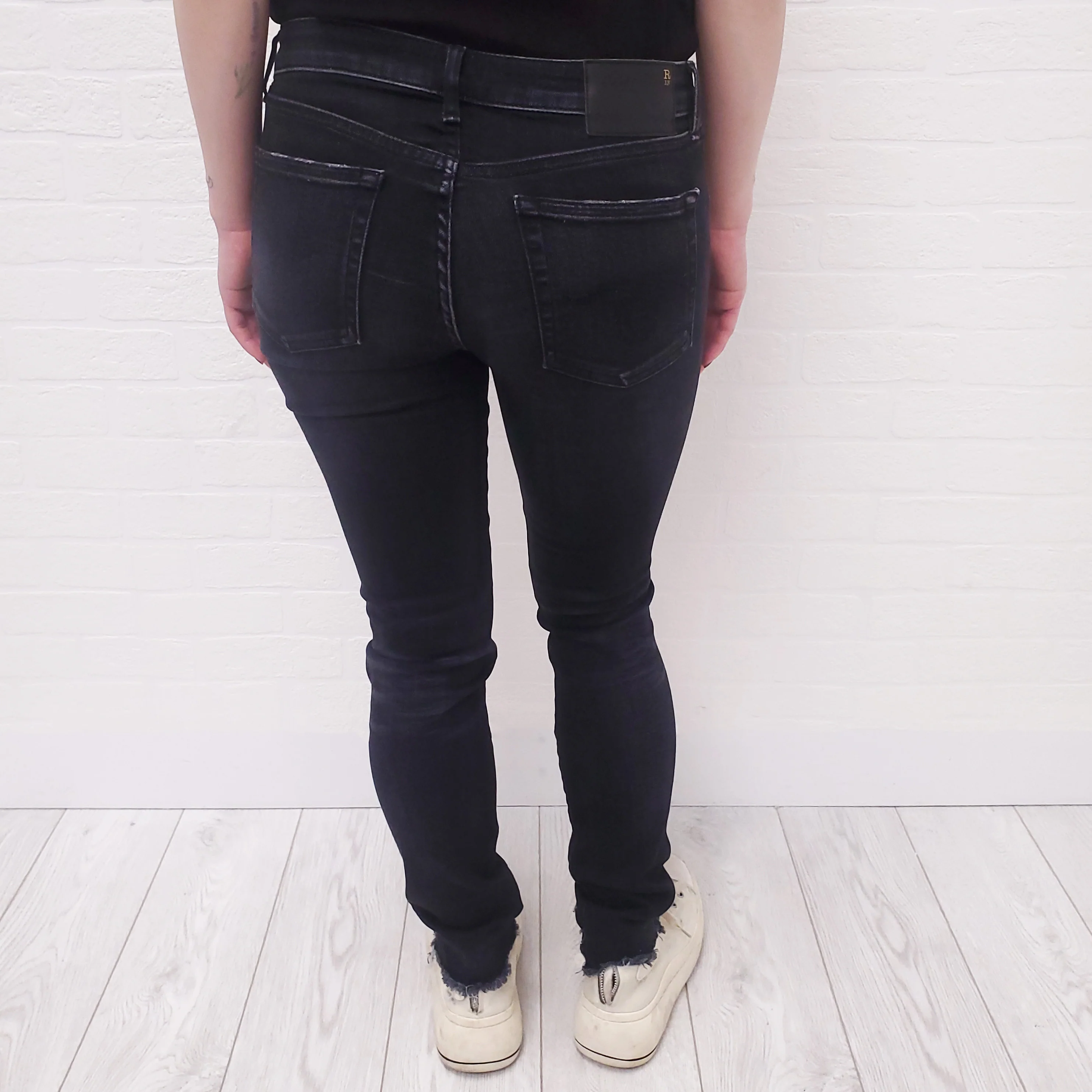 R13 'KATE SKINNY' DARK GREY JEANS - SIZE 27 - Image 3