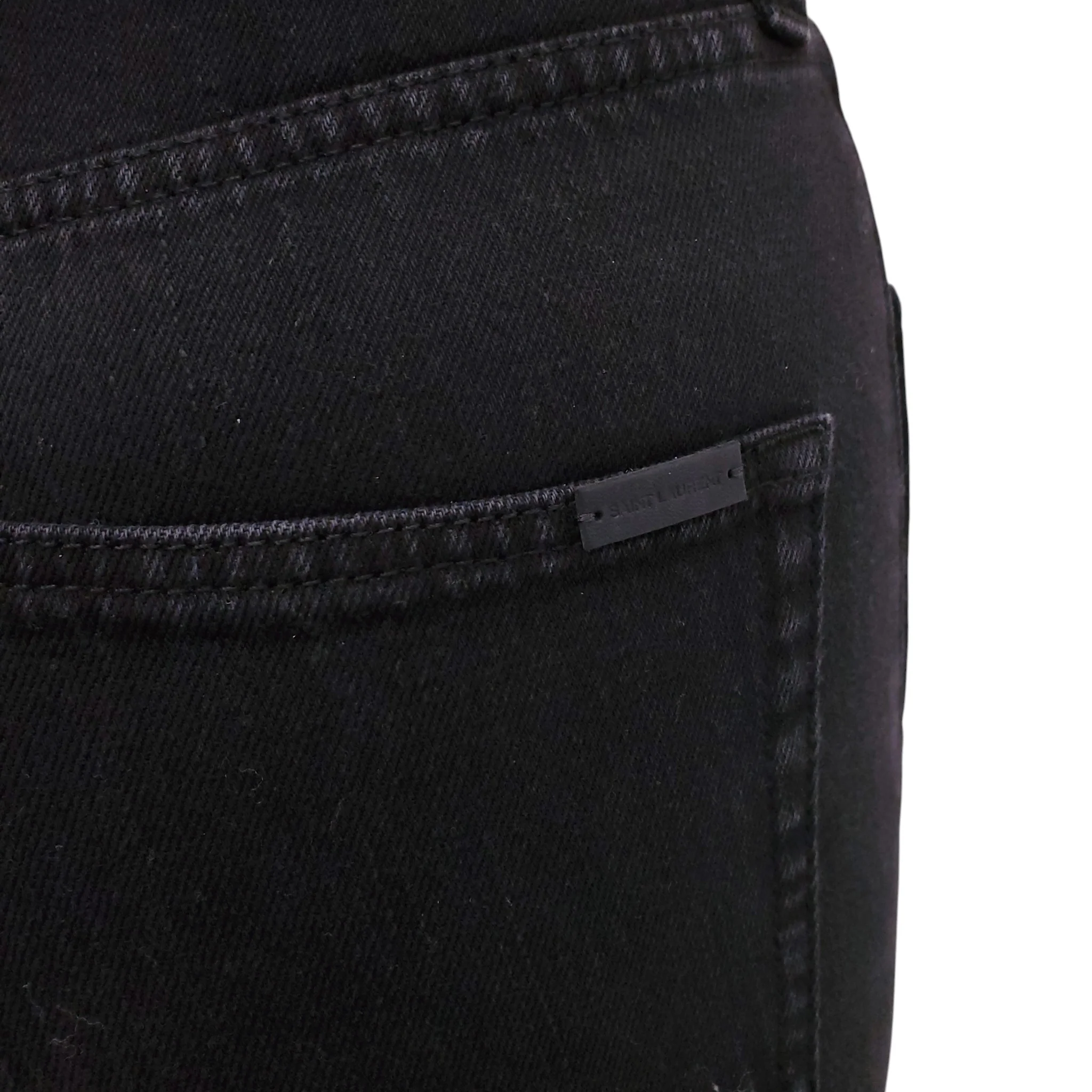 SAINT LAURENT BLACK HIGH-WAISTED DENIM JEANS - SIZE 26 - Image 4