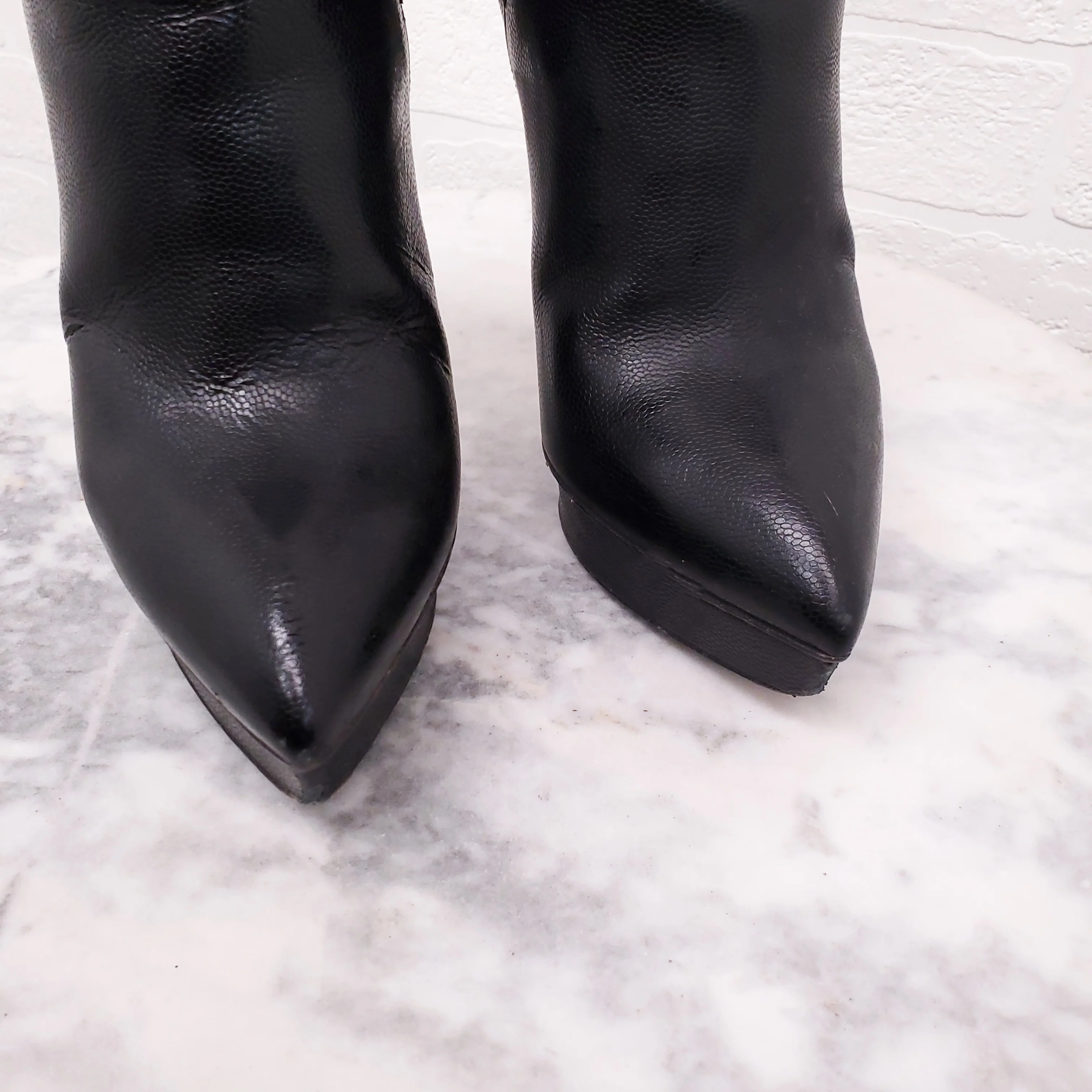 SAINT LAURENT BLACK PLATFORM BOOTIES - SIZE 37 - Image 3