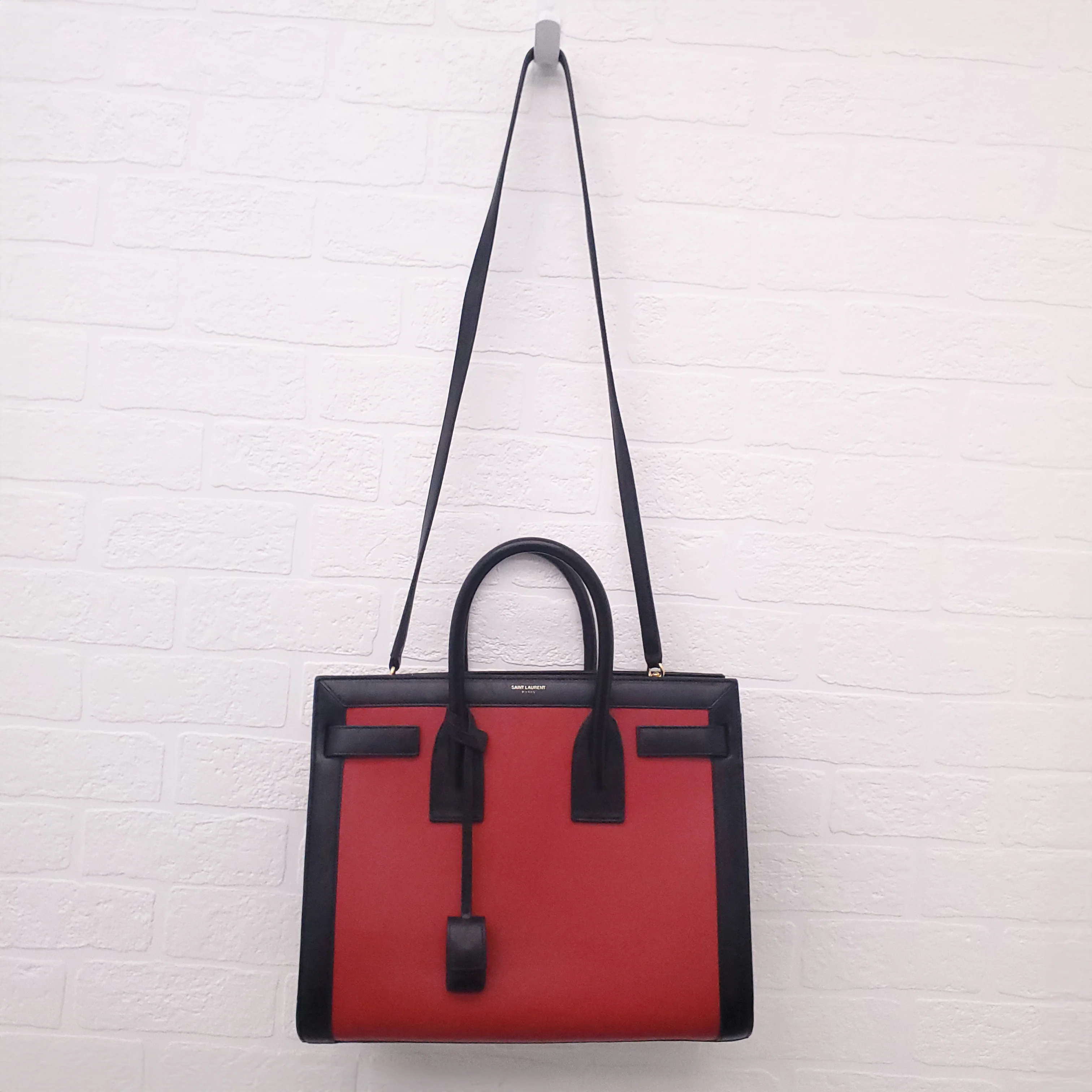 SAINT LAURENT RED AND BLACK SAC DE JOUR - Image 3