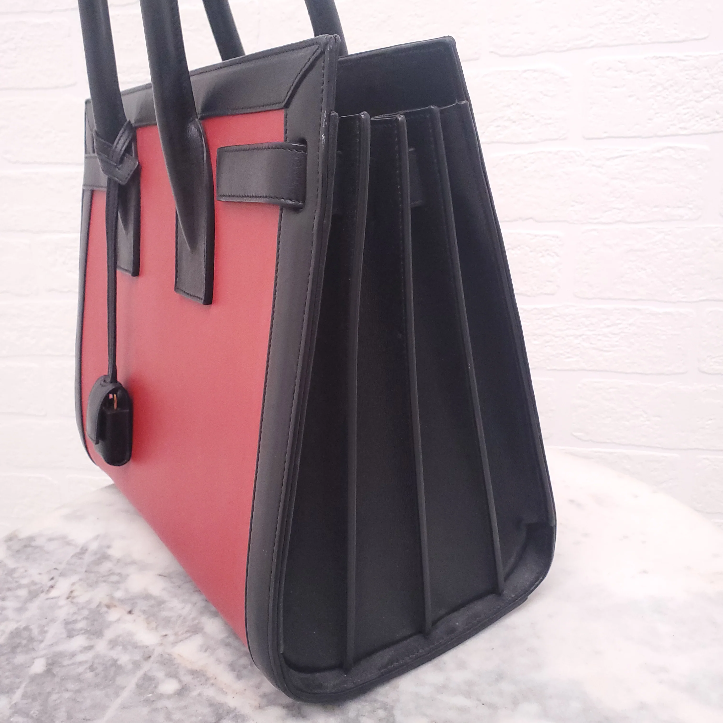 SAINT LAURENT RED AND BLACK SAC DE JOUR - Image 6